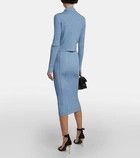Balmain o1y0625 Midi Skirt in Light Blue Size 30" / US 8 / IT 44 - 3 Thumbnail