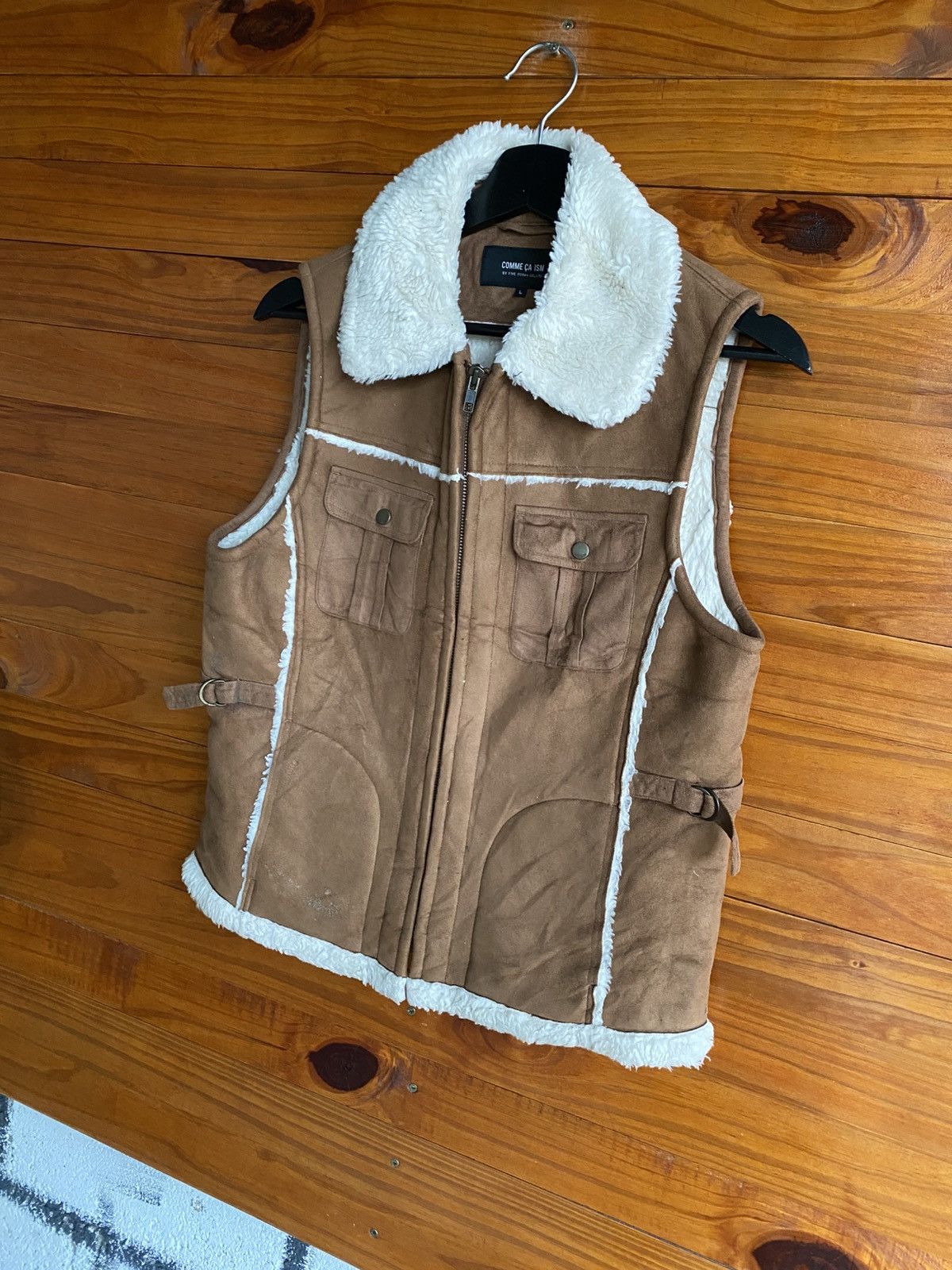 Comme Ca Ism Comme Ca Ism Faux Shearling Vest – Brown Sherpa Lined Size US M / EU 48-50 / 2 - 4 Thumbnail