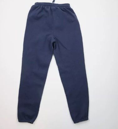 Vintage Vintage 90s Streetwear Blank Cuffed Sweatpants Joggers Blue Size US 36 / EU 52 - 7 Thumbnail