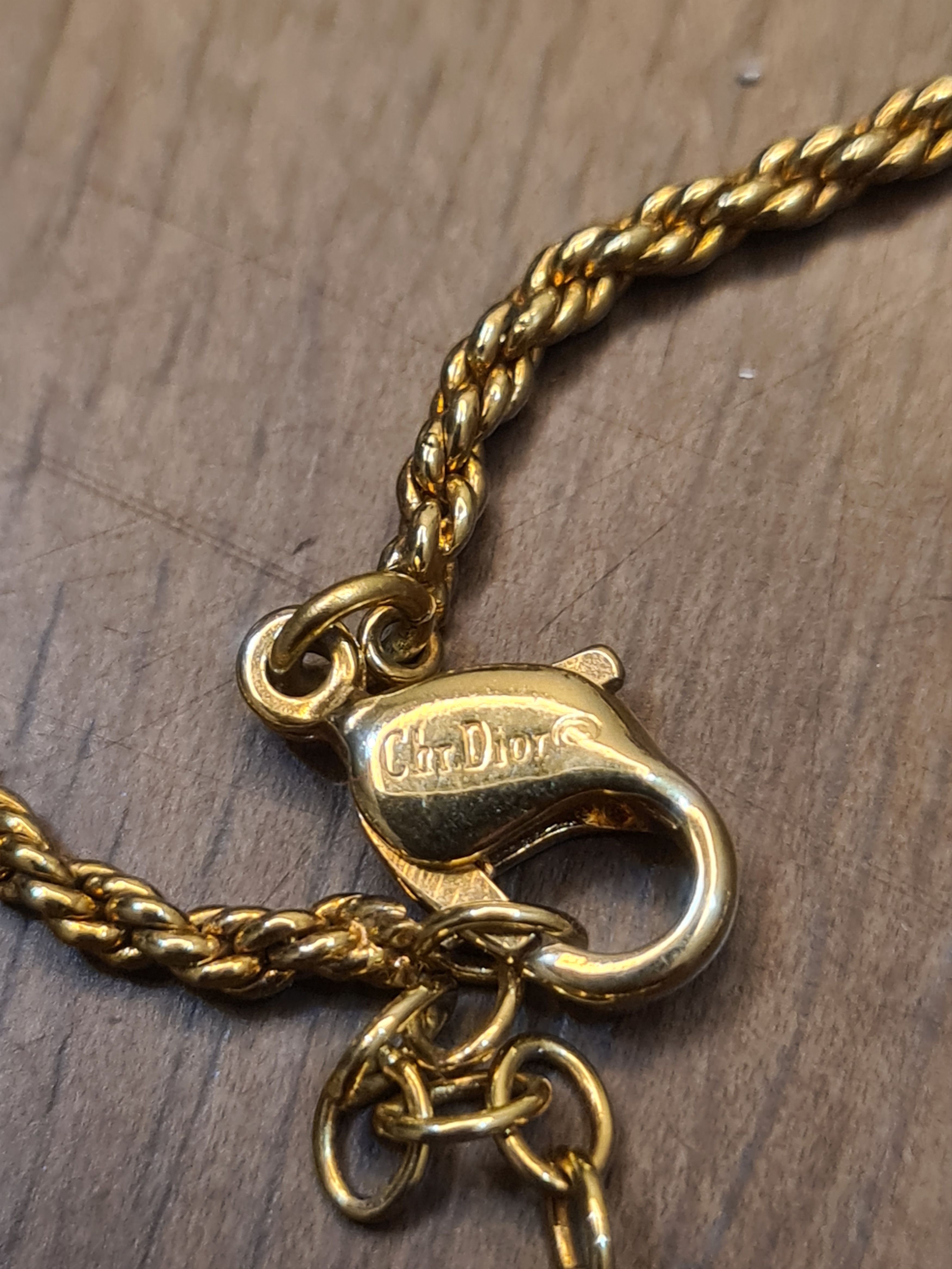 Christian Dior Monsieur × Dior × Jewelry Rare DIOR Gold tone Three Flower Leaf Pearl Necklace Size ONE SIZE - 3 Thumbnail