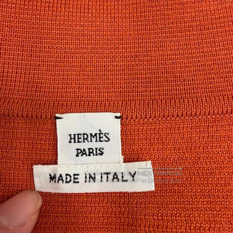 Hermes Hermes Orange Silk and Cashmere Blended Pig Nose Button Ca Size XXS / US 00 / IT 34 - 4 Thumbnail