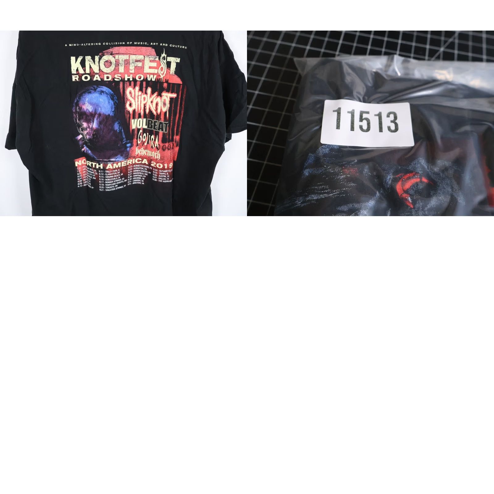 Fruit Of The Loom VINTAGE Slipknot Knotfest Roadshow T-Shirt 2XL Black Double-Sided Metal Shirt Mens Size US XXL / EU 58 / 5 - 8 Thumbnail
