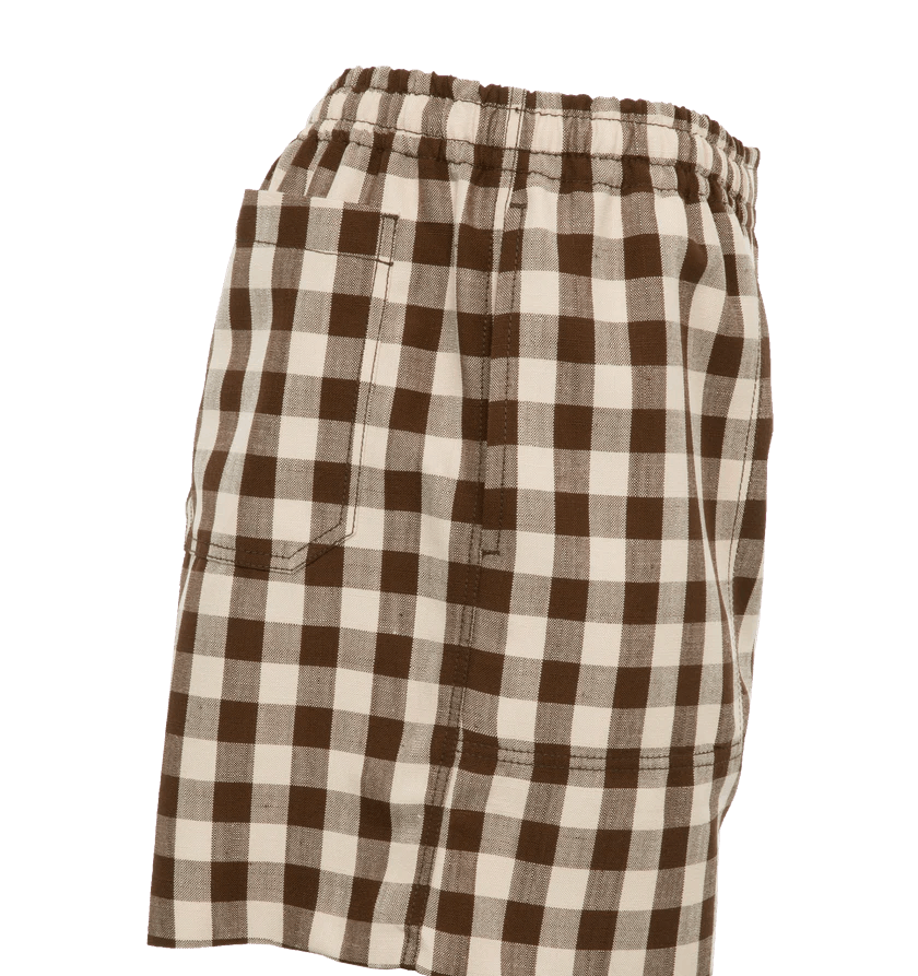 Bode o1h1sh11224 Gilbert Check Shorts in Brown/White Size US 34 / EU 50 - 3 Thumbnail