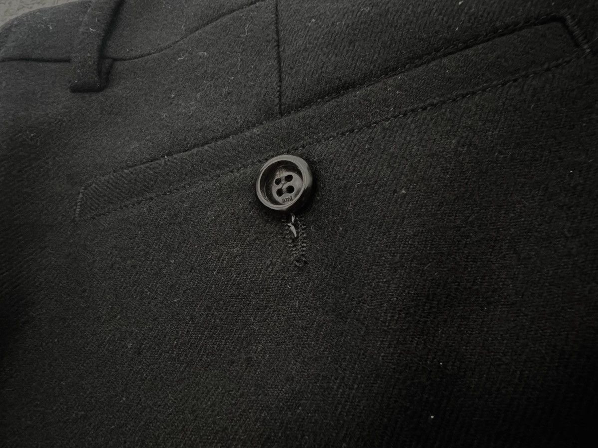 AMI Cigarettes Fit Black Wool Trousers Size 40R - 5 Thumbnail