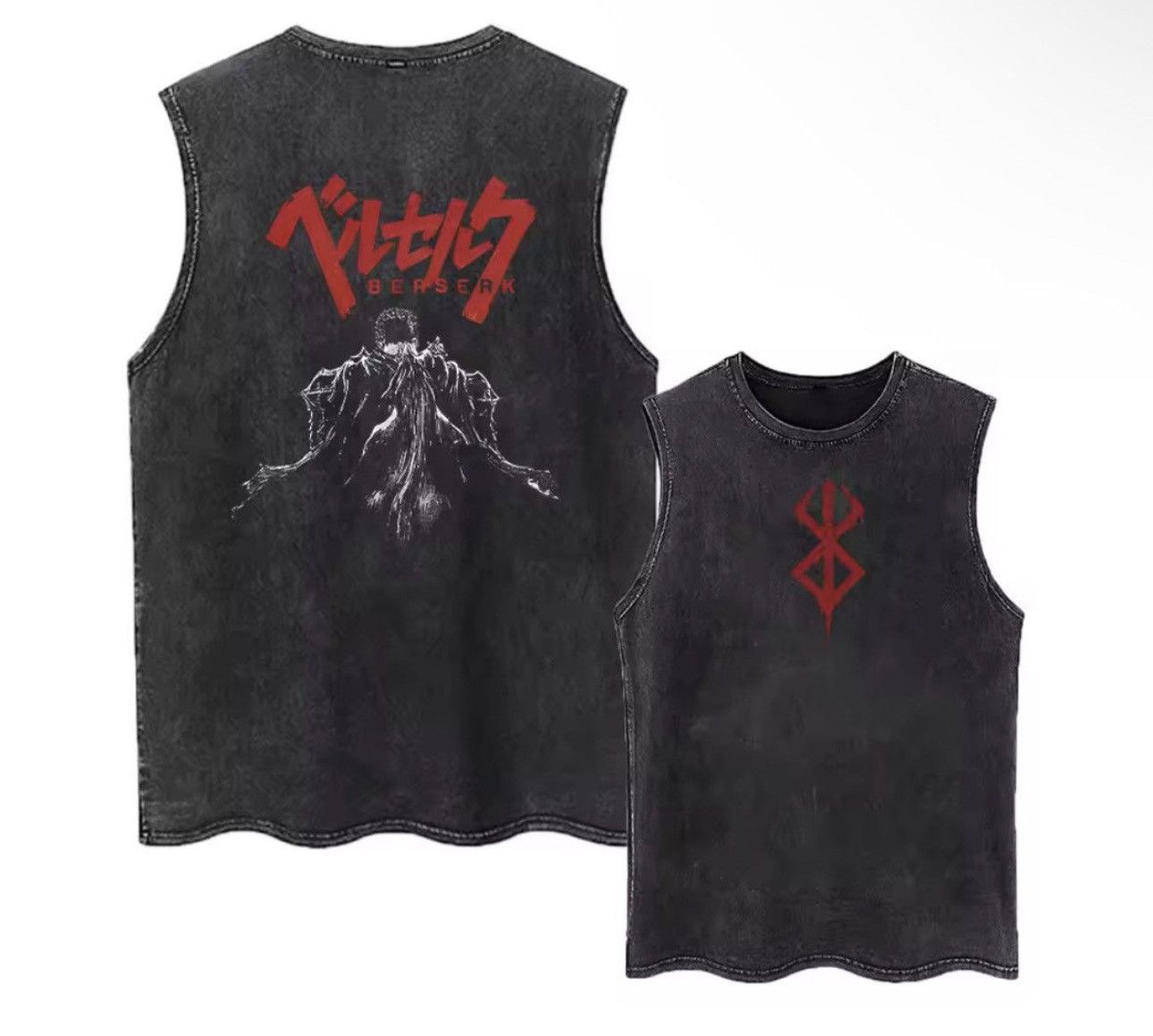 Japanese Brand Y2K Vintage Punk Berserk Anime Washed Tank Top T-Shirt Size US XL / EU 56 / 4 - 1 Thumbnail
