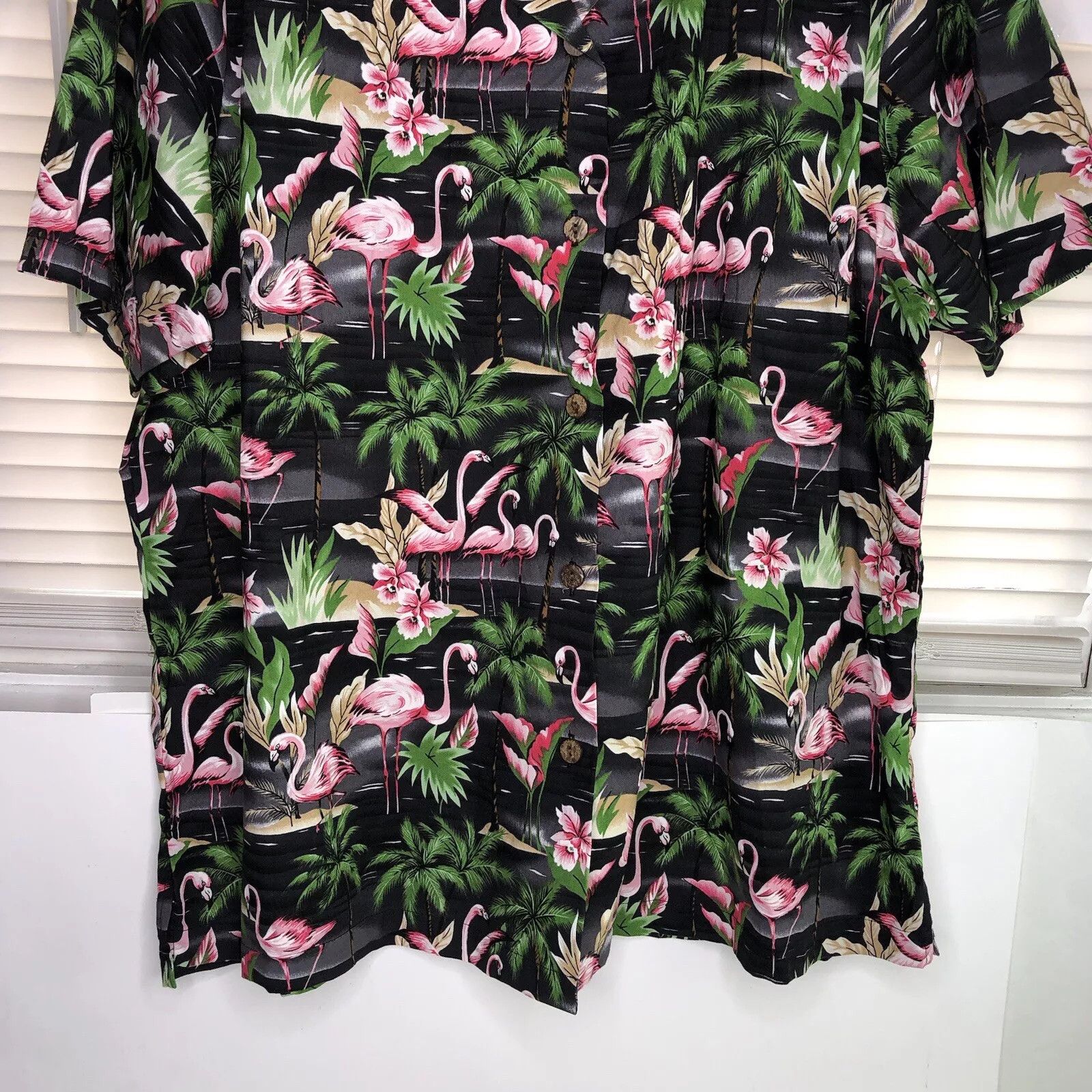Other Benny's Aloha Shirts Hawaiian Black Flamingos Floral 3X Size US XXL / EU 58 / 5 - 3 Thumbnail