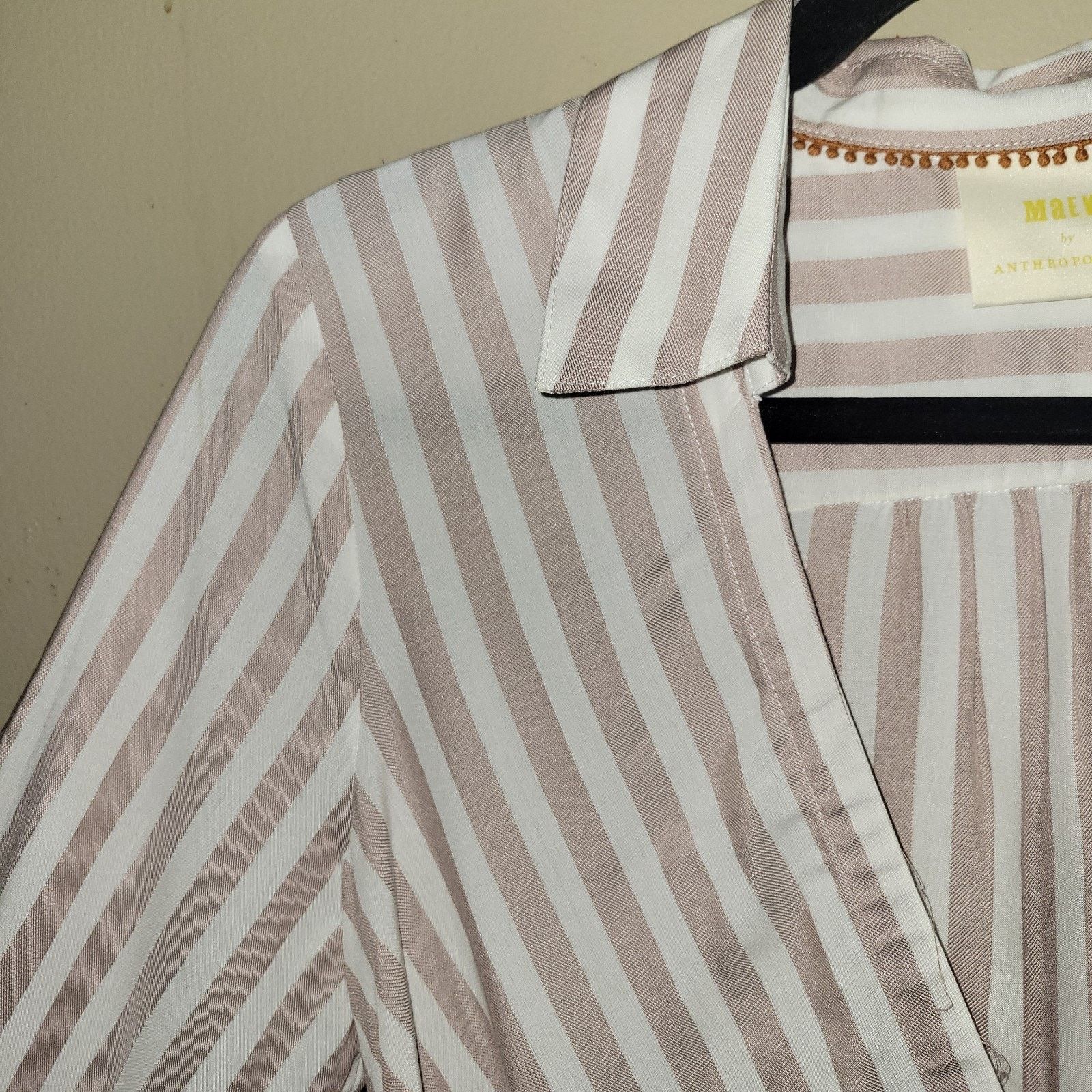 Anthropologie Maeve Anthropologie Striped Wrap Front Surplice Blouse SZ 8 Size M / US 6-8 / IT 42-44 - 7 Thumbnail