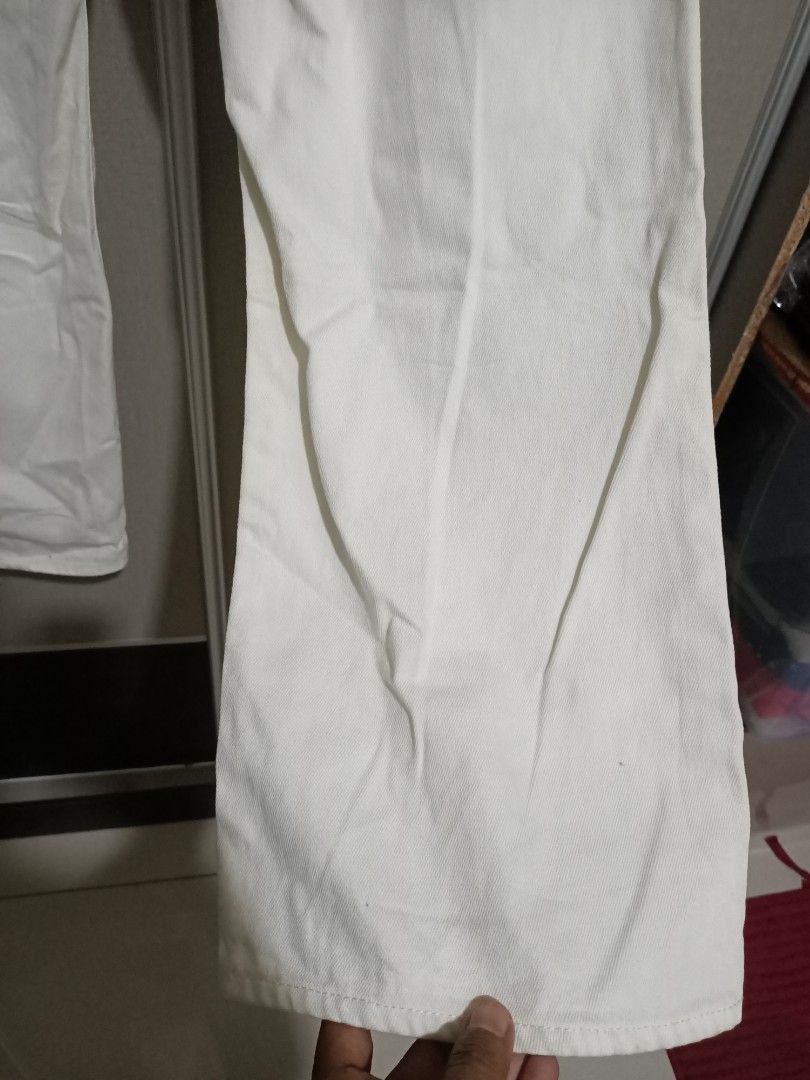 GU GU Jeans White Bush Pants Flare Workwear Japan Size US 32 / EU 48 - 6 Thumbnail