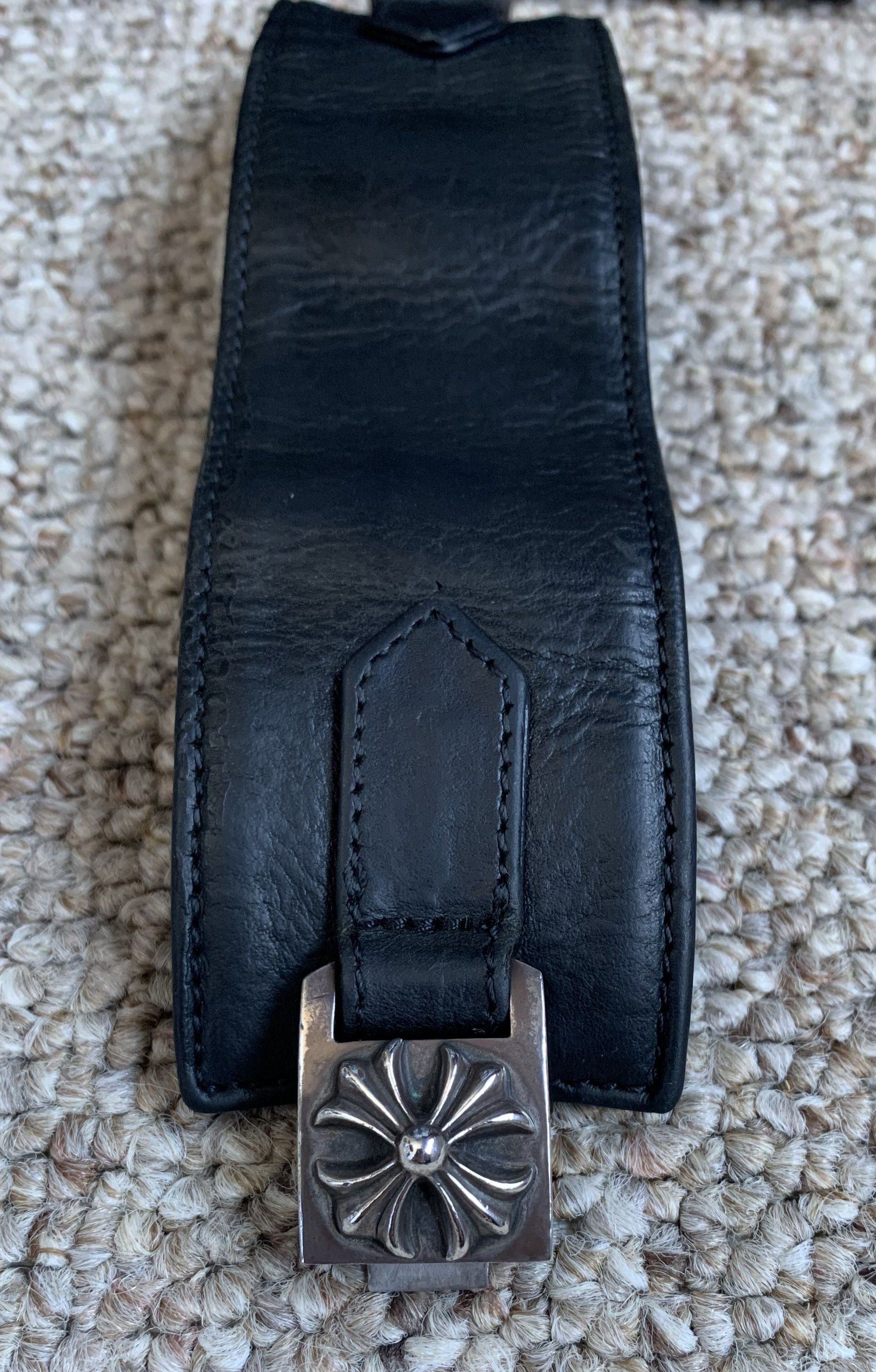 Chrome Hearts Chrome Hearts Wide Leather Silver Cross Bracelet Size ONE SIZE - 11 Thumbnail