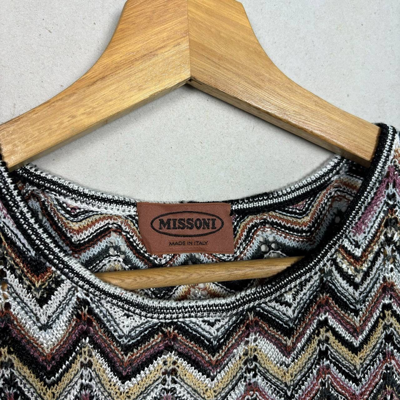 Missoni Vintage Missoni Zig Zag Crochet Knit Top Chevron Pattern Size S / US 4 / IT 40 - 4 Thumbnail
