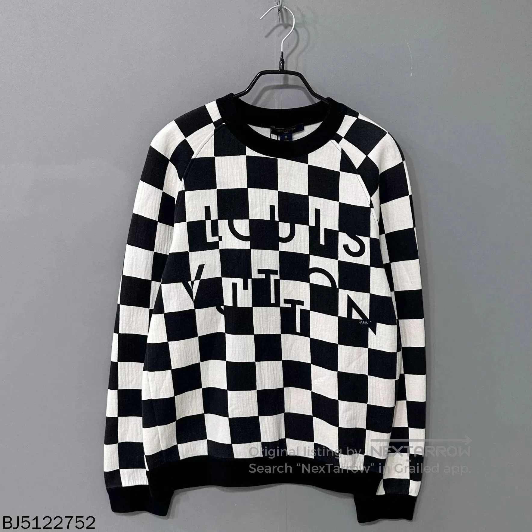 Louis Vuitton Louis Vuitton Black White Checkered Slogan Sweatshirt. Size US M / EU 48-50 / 2 - 1 Thumbnail
