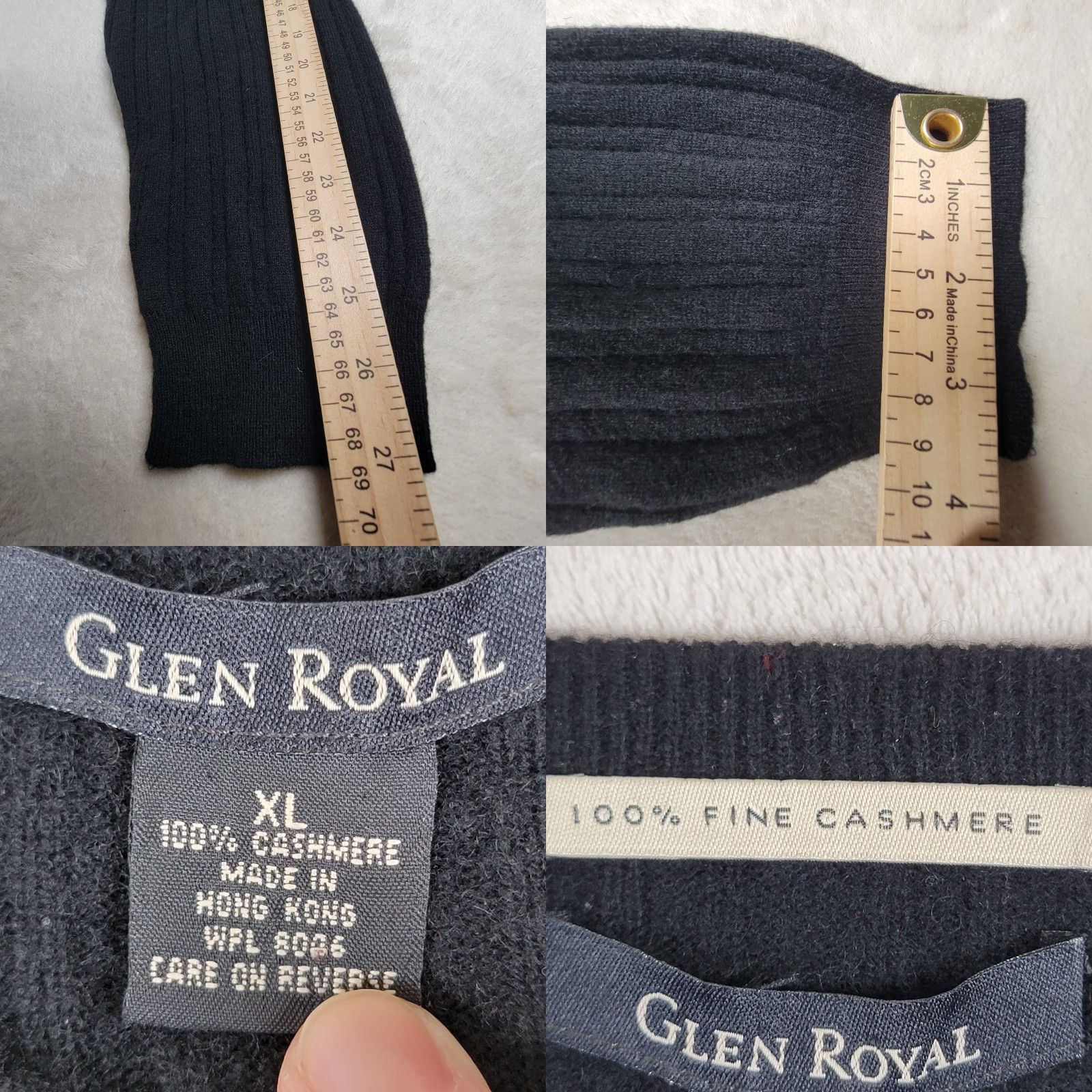 J Brand VINTAGE Black Ribbed Cashmere Sweater Glenn Hill Crewneck Pullover Men XL Casual, Business, Travel, Party/Cocktail Womens? Wait. Size US XL / EU 56 / 4 - 9 Thumbnail