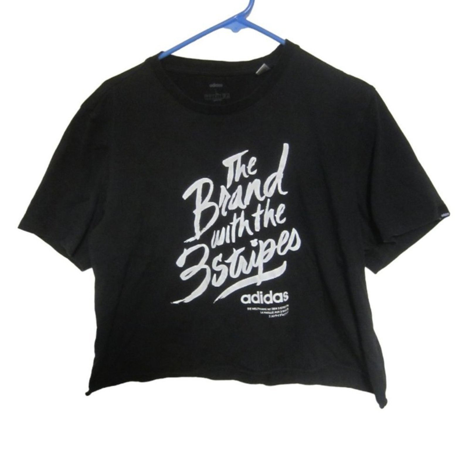 Adidas Streetwear Graphic Black Cropped Tee Adidas Size L / US 10 / IT 46 - 2 Thumbnail