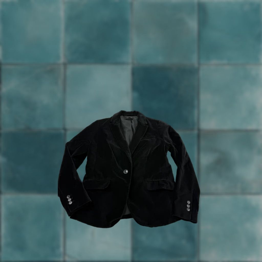 Talbots Talbots Petites Blazer Womens 6P Black Velvet Lined Cotton Jacket Single Button Size M / US 6-8 / IT 42-44 - 1 Thumbnail