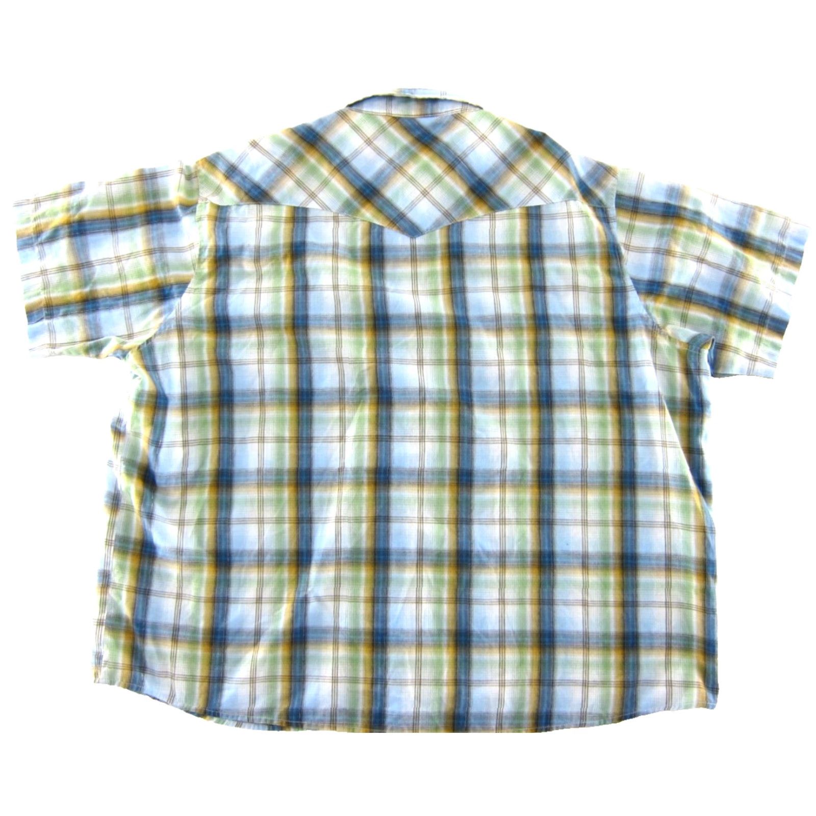 Wrangler VTG Wrangler Green Plaid Snap Short Sleeve Shirt Men 3X Size US XXL / EU 58 / 5 - 2 Thumbnail