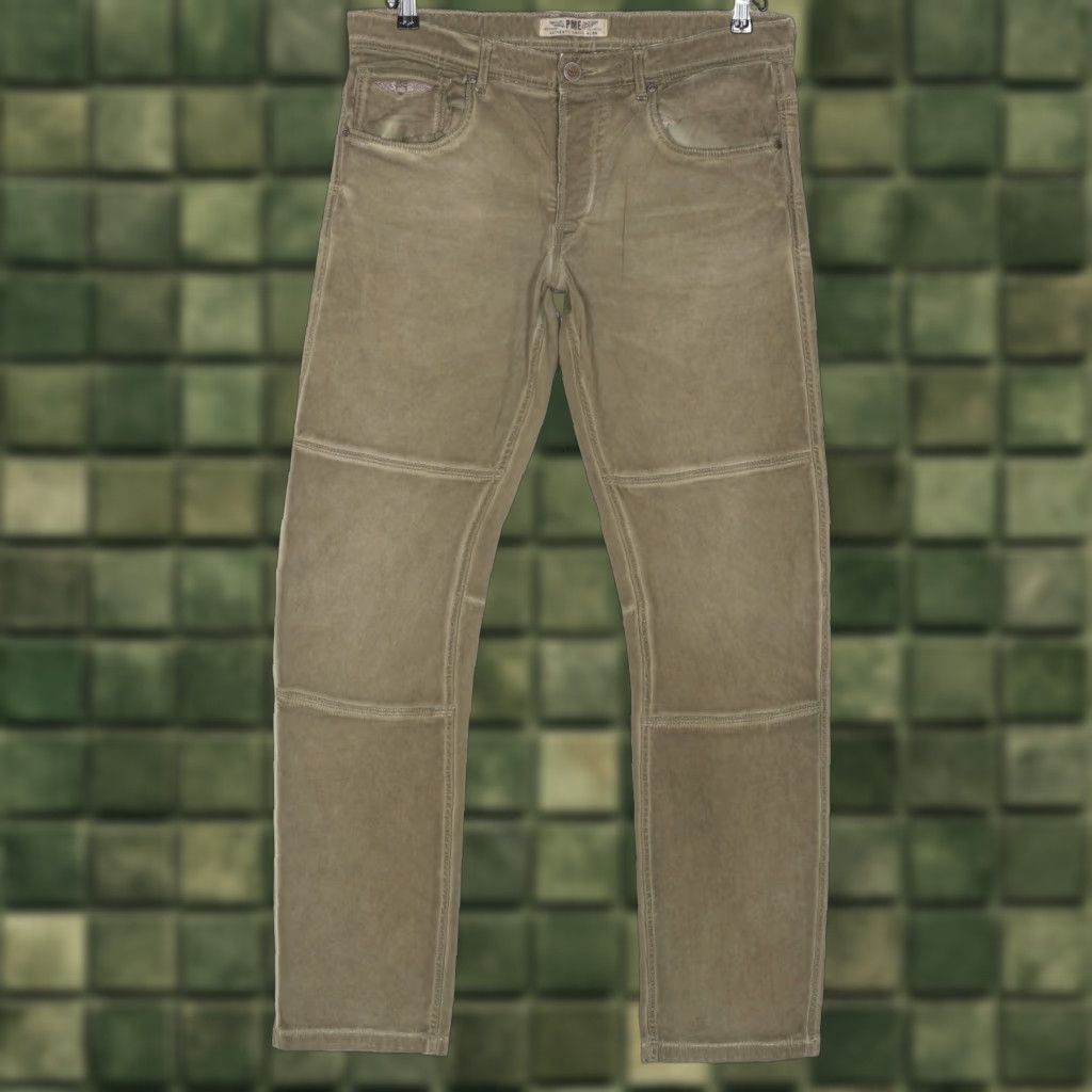 Vintage PME LEGEND Trousers Casual Men Olive 34 W34 L34 Dirty Twill Bronco Worker Pants DZ6457 Mens Size US 34 / EU 50 - 1 Thumbnail