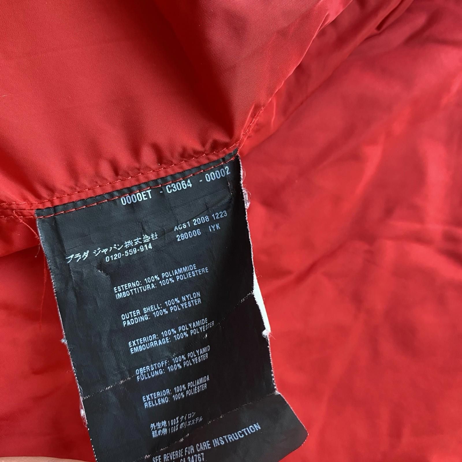 Prada Prada Sport Women’s Red Zip Up Hooded Jacket Size 38 Size XS / US 0-2 / IT 36-38 - 10 Thumbnail