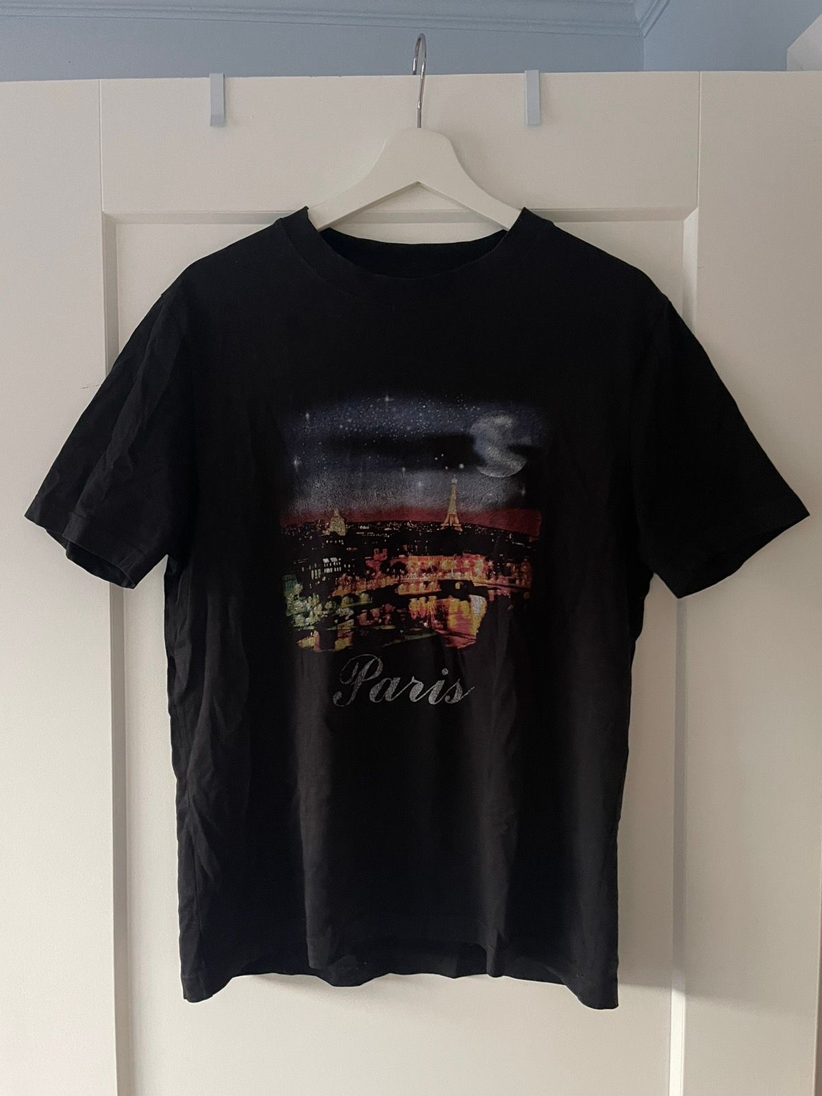 Pre-owned Balenciaga 2017  Tourist Postcard Souvenir Paris Shirt In Black