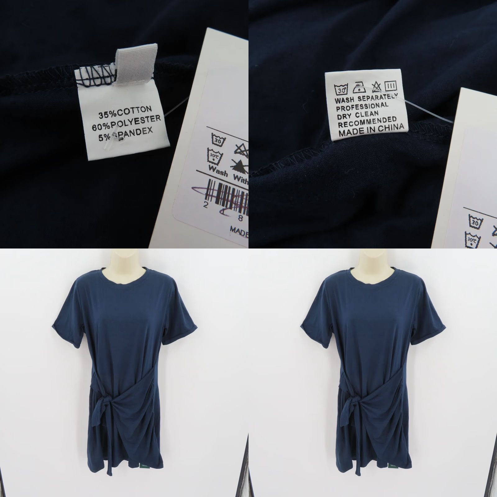 Vintage Halara Womens XL Everyday Tie Knot Ruched Mini Chill Dress Belle Solid Blue NEW Shirt Dress Womens XL Blue Belle Solid New Size XL / US 12-14 / IT 48-50 - 8 Thumbnail