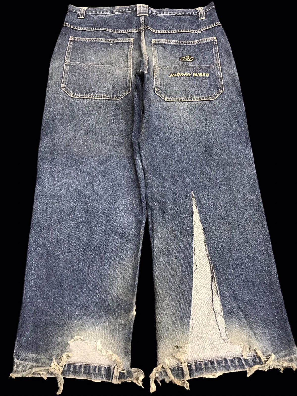 Vintage 🔥SUPER BAGGY🔥Vintage Johnny Blaze Baggy THRASHED DENIM F24 Size US 36 / EU 52 - 2 Thumbnail