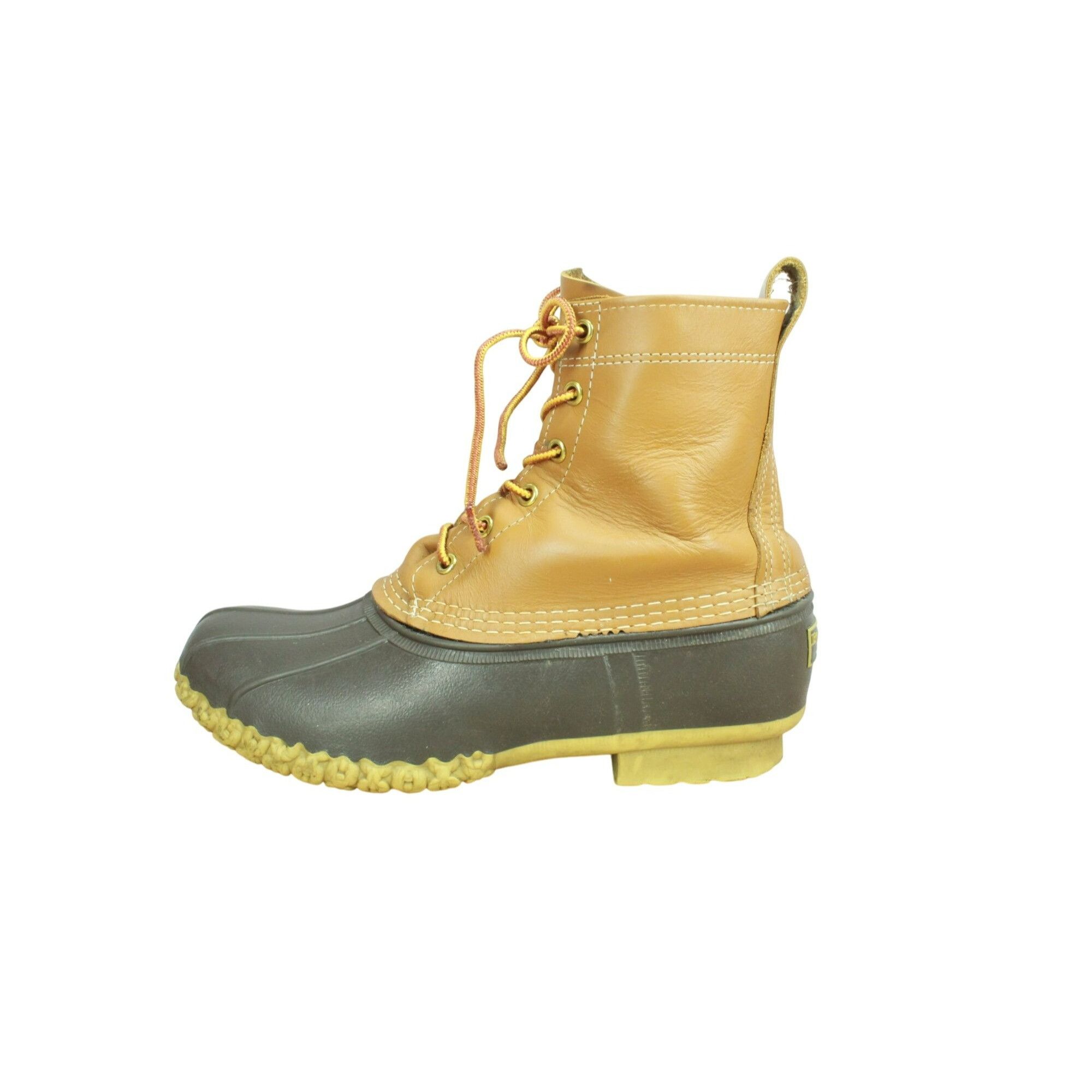 Leather LL Bean Women's Leather 8" Lace Up Unlined Ankle Duck Boots Size US 10 / IT 40 - 1 Thumbnail