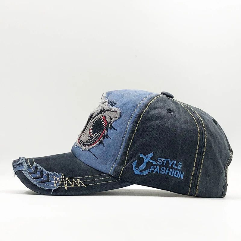 Other Cotton Baseball Cap Hat Shark Embroidery Gift For Him Size ONE SIZE - 2 Thumbnail