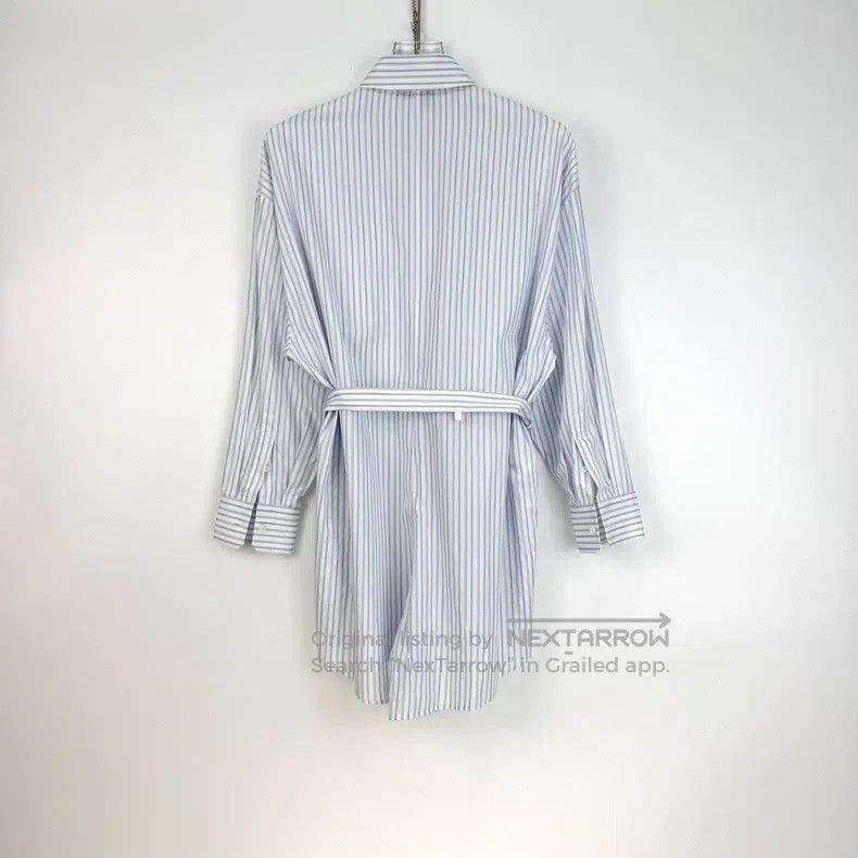 Prada Prada Blue and white vertical striped shirt with belt Size XS / US 0-2 / IT 36-38 - 4 Thumbnail