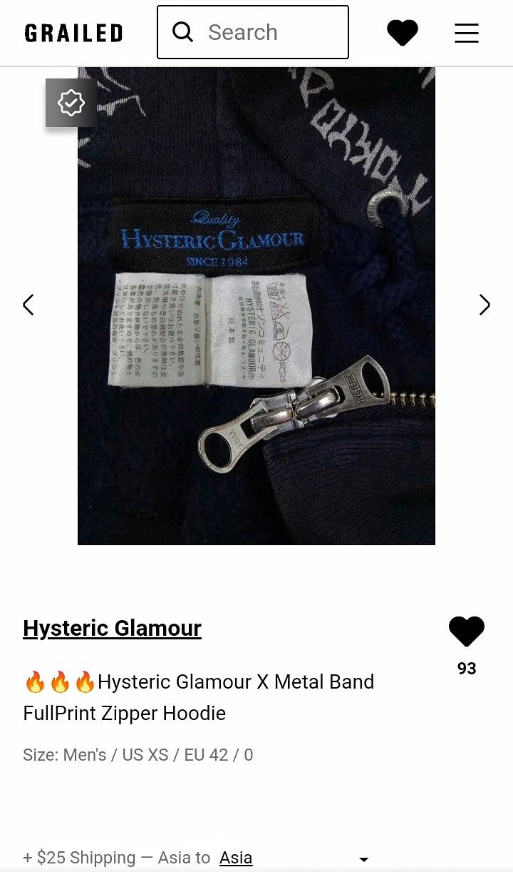 Hysteric Glamour 🔥🔥🔥Hysteric Glamour X Metal Band FullPrint Zipper Hoodie Size US XS / EU 42 / 0 - 18 Thumbnail