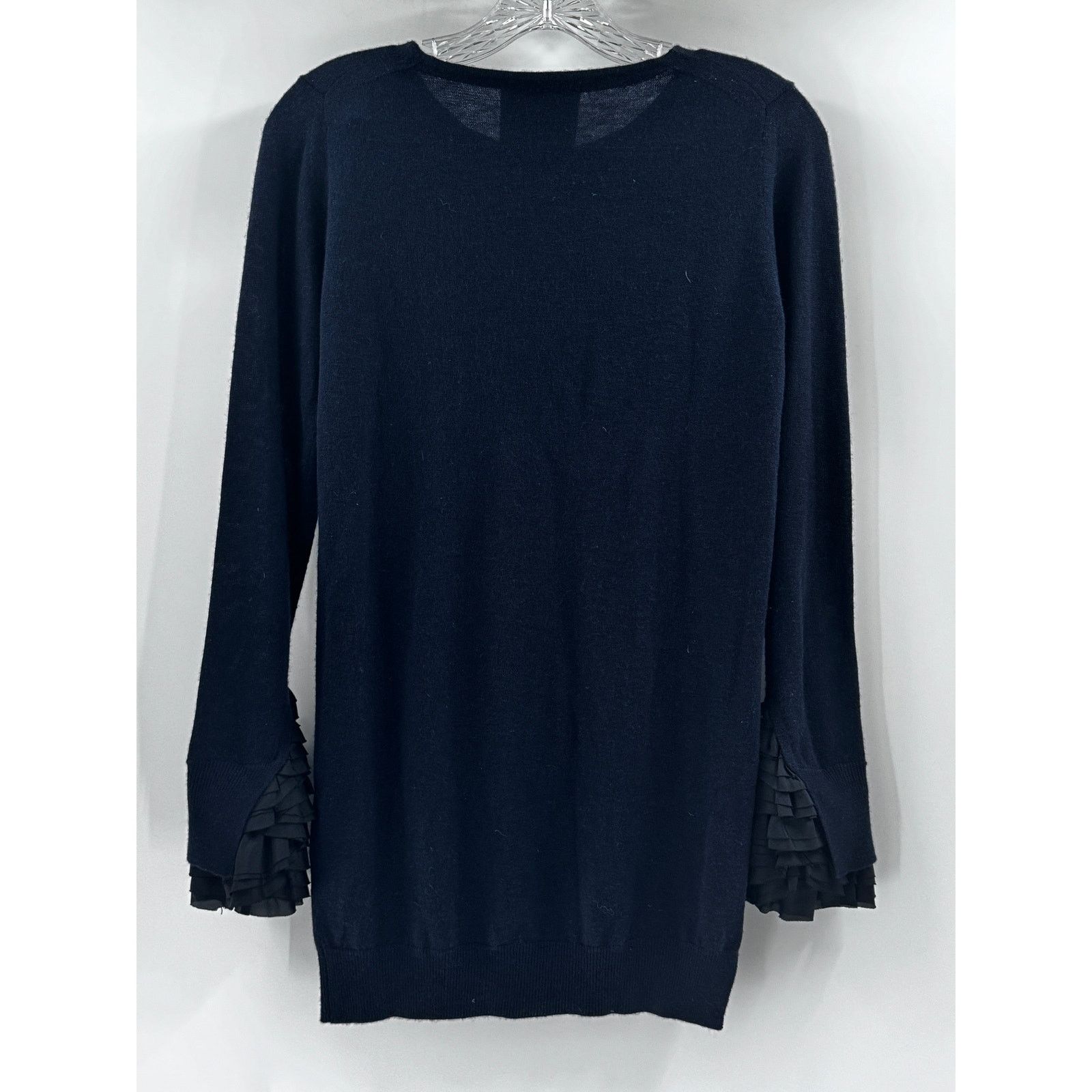 3.1 Phillip Lim 3.1 Philip Lim Coquette Navy Blue Black Ruffle Sweater Small Size S / US 4 / IT 40 - 2 Thumbnail