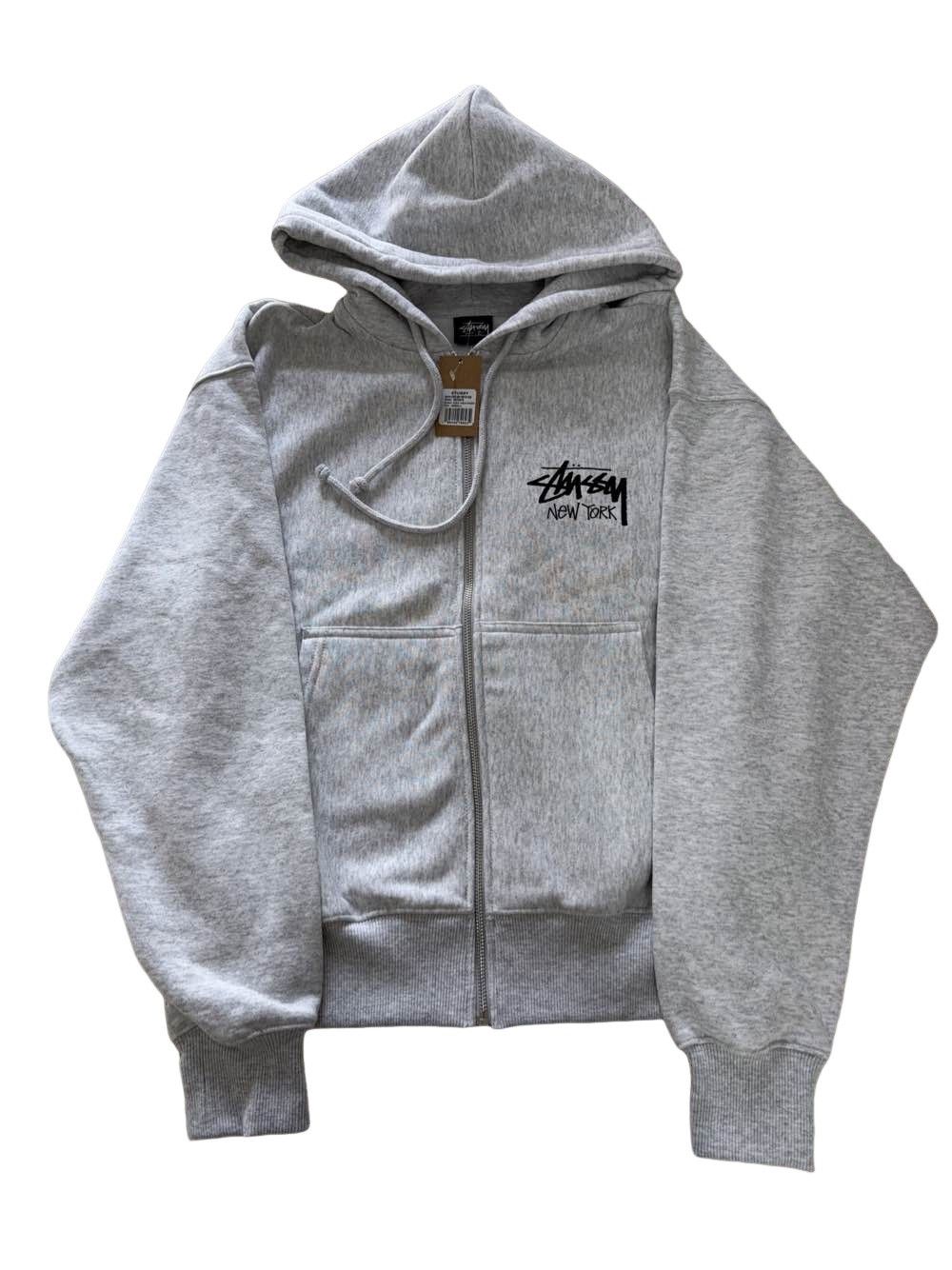 Streetwear × Stussy Grey Stussy New York Zip Up Hoodie | Grailed