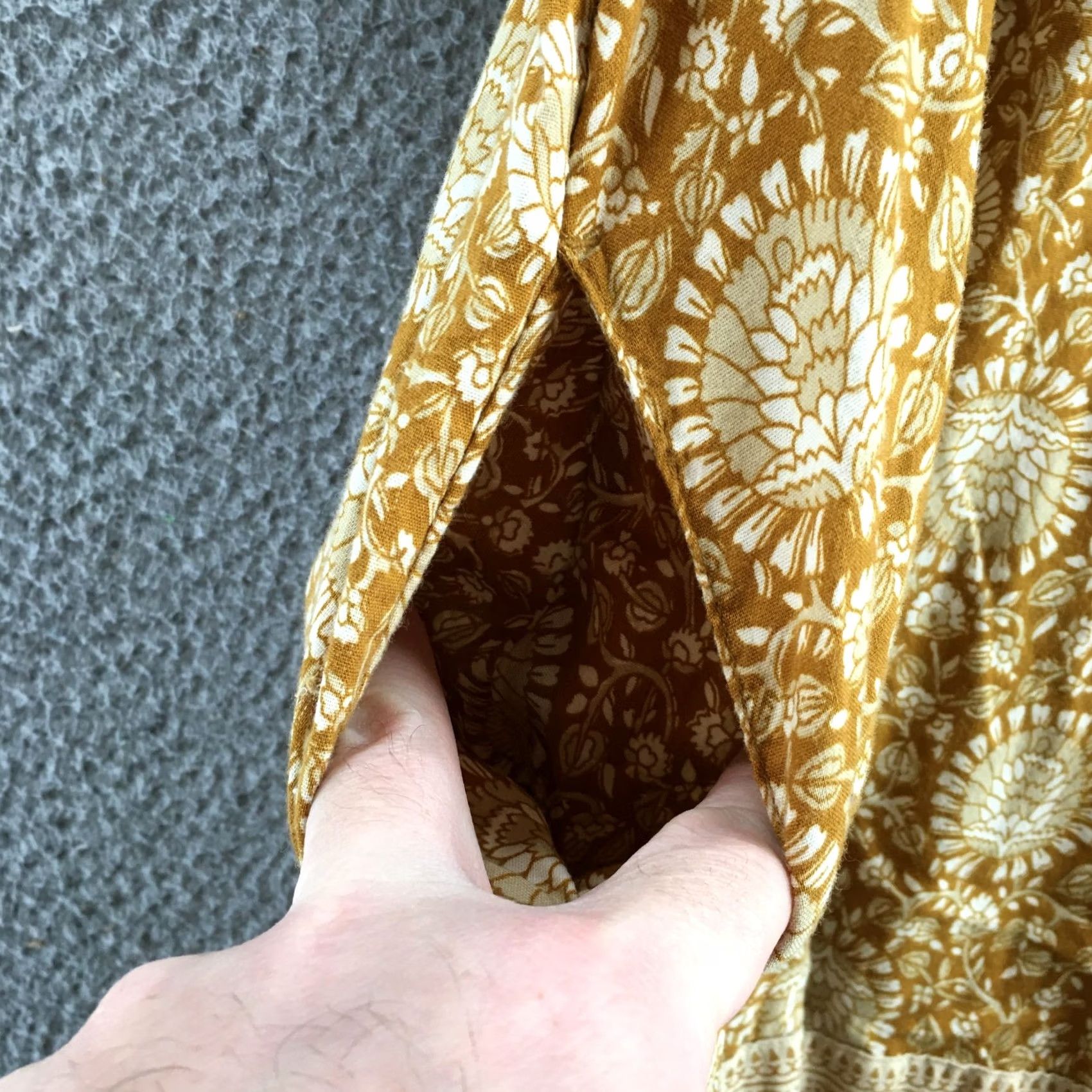Old Navy Old Navy Dress Womens XS Mustard Floral Short Puff Sleeve Boho Peasant Tassel Size 26" / US 2 / IT 38 - 7 Thumbnail