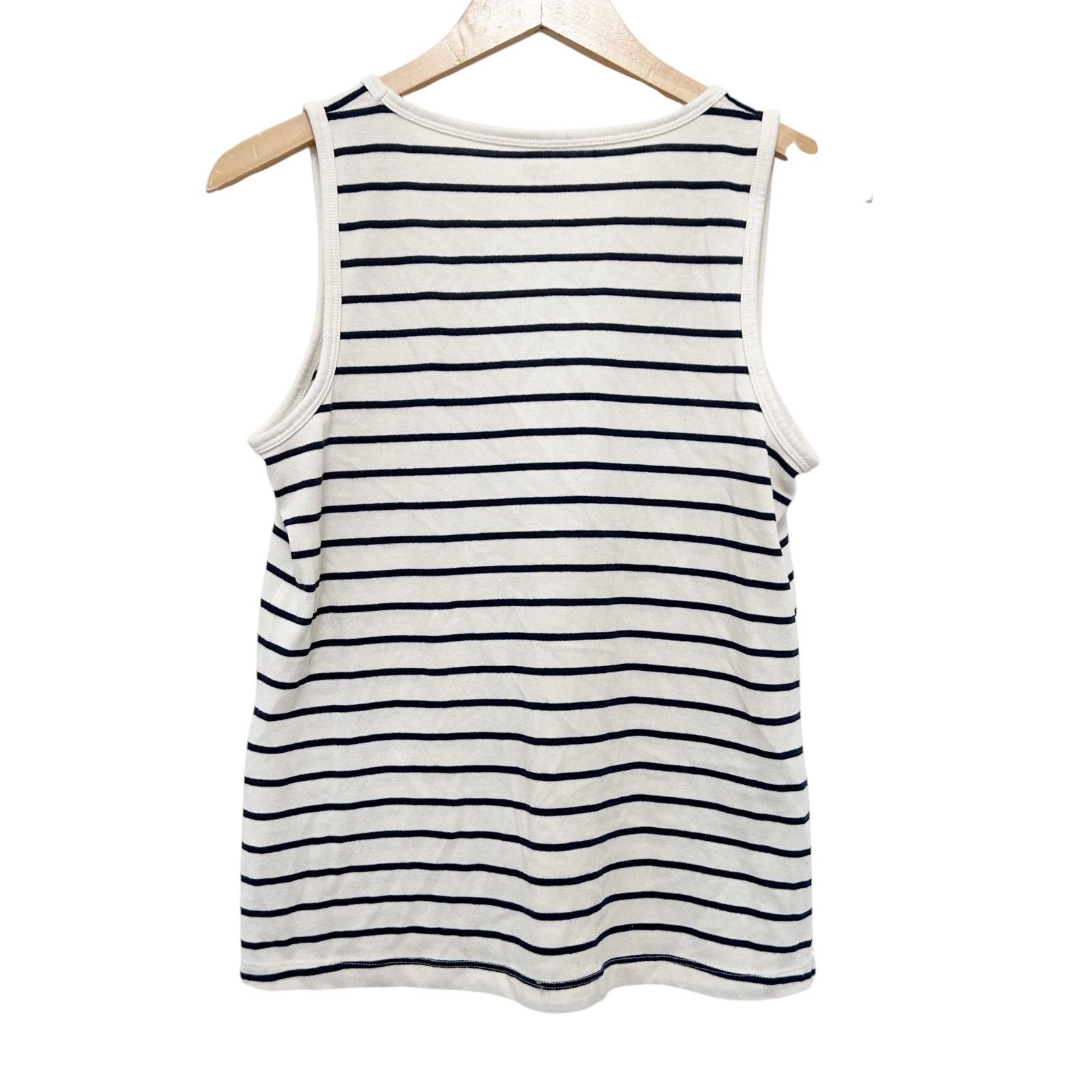 Madewell Madewell White Navy Blue Striped Tank Top Sz S Size S / US 4 / IT 40 - 5 Thumbnail