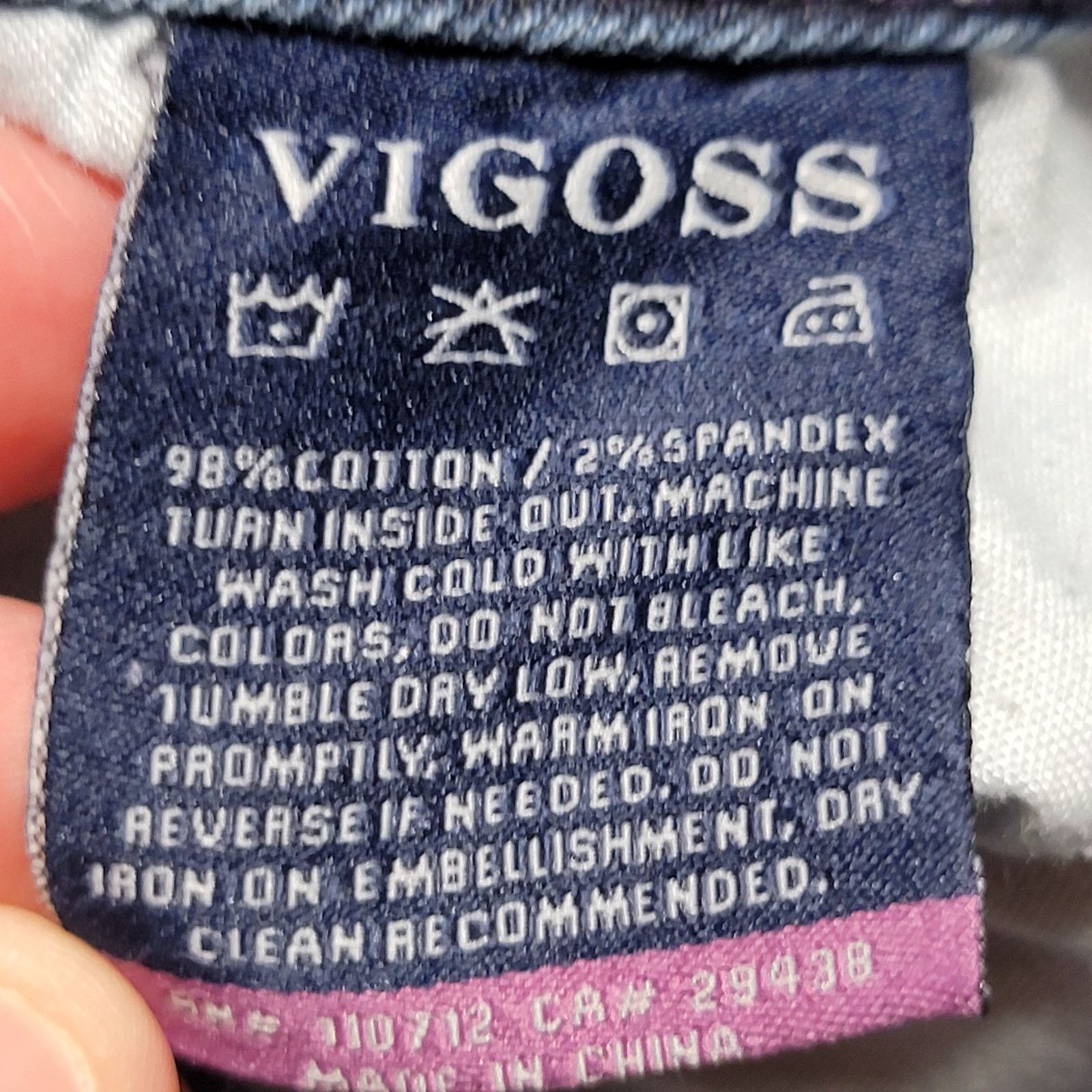 Other Vigoss Classic Boot Cut w/ Bling Back Pockets - Size W29 L33 Size 29" - 10 Thumbnail