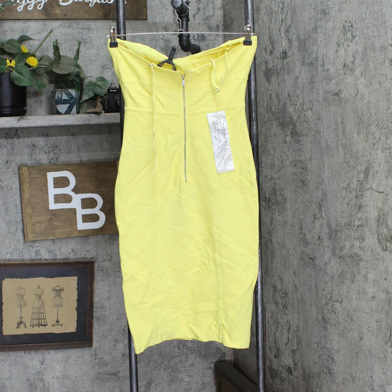 Bcbgmaxazria Bodycon Dress LHL6188611 Limelight Yellow L - ilac.rochib.com