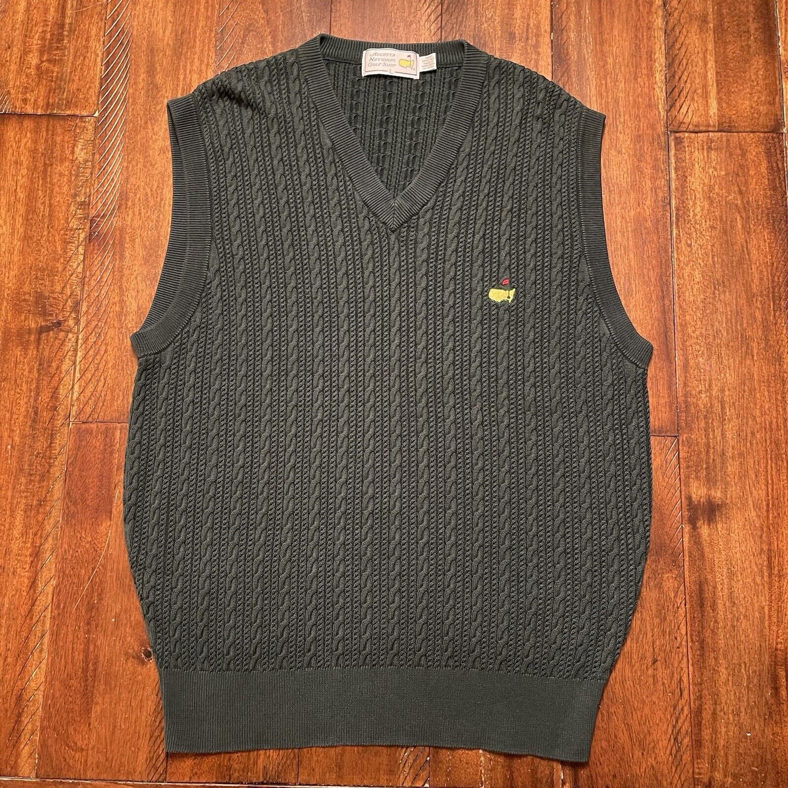 Vintage AUGUSTA NATIONAL GOLF SHOP Silk Sweater Vest THE MASTERS Men shops XL L040223