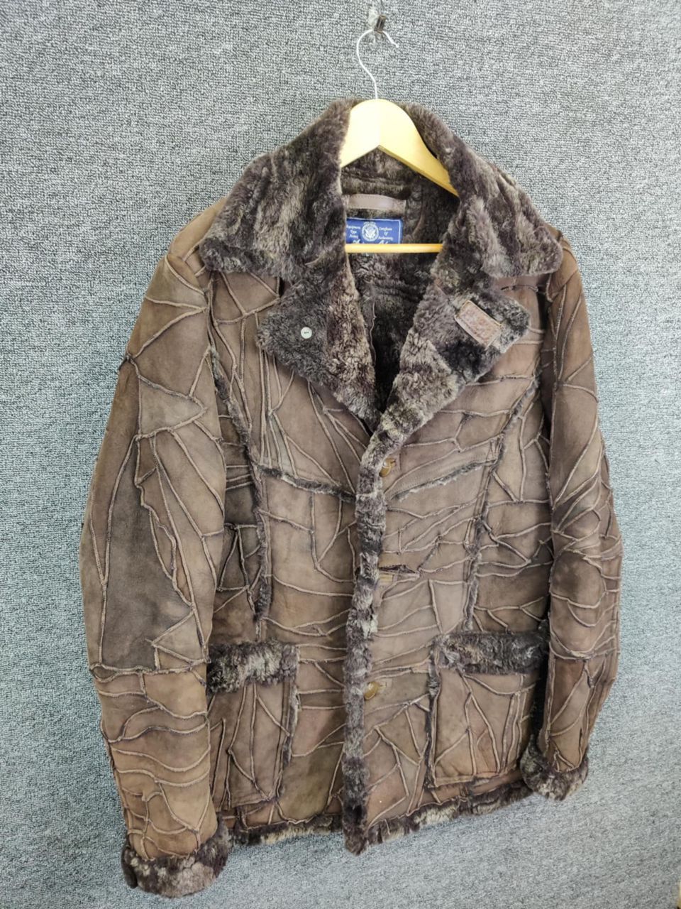 Avirex Vintage 90s Avirex Patchwork Sheepskin Leather Jacket Size US L / EU 52-54 / 3 - 5 Thumbnail
