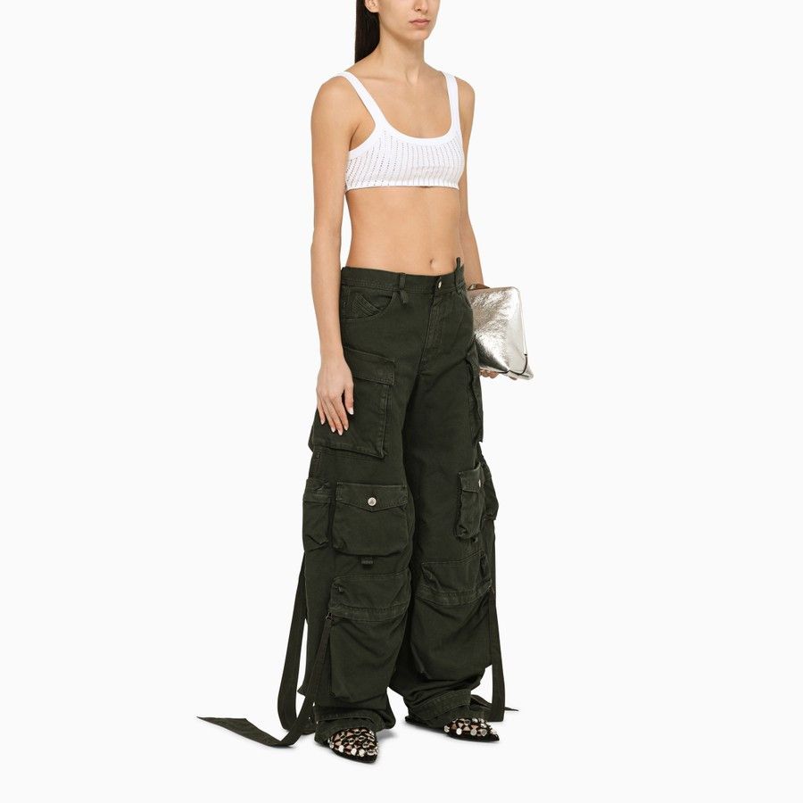 The Attico o1d2blof1024 Cotton Cargo Trouser in Dark Green Size 25" / US 0 / IT 36 - 2 Thumbnail