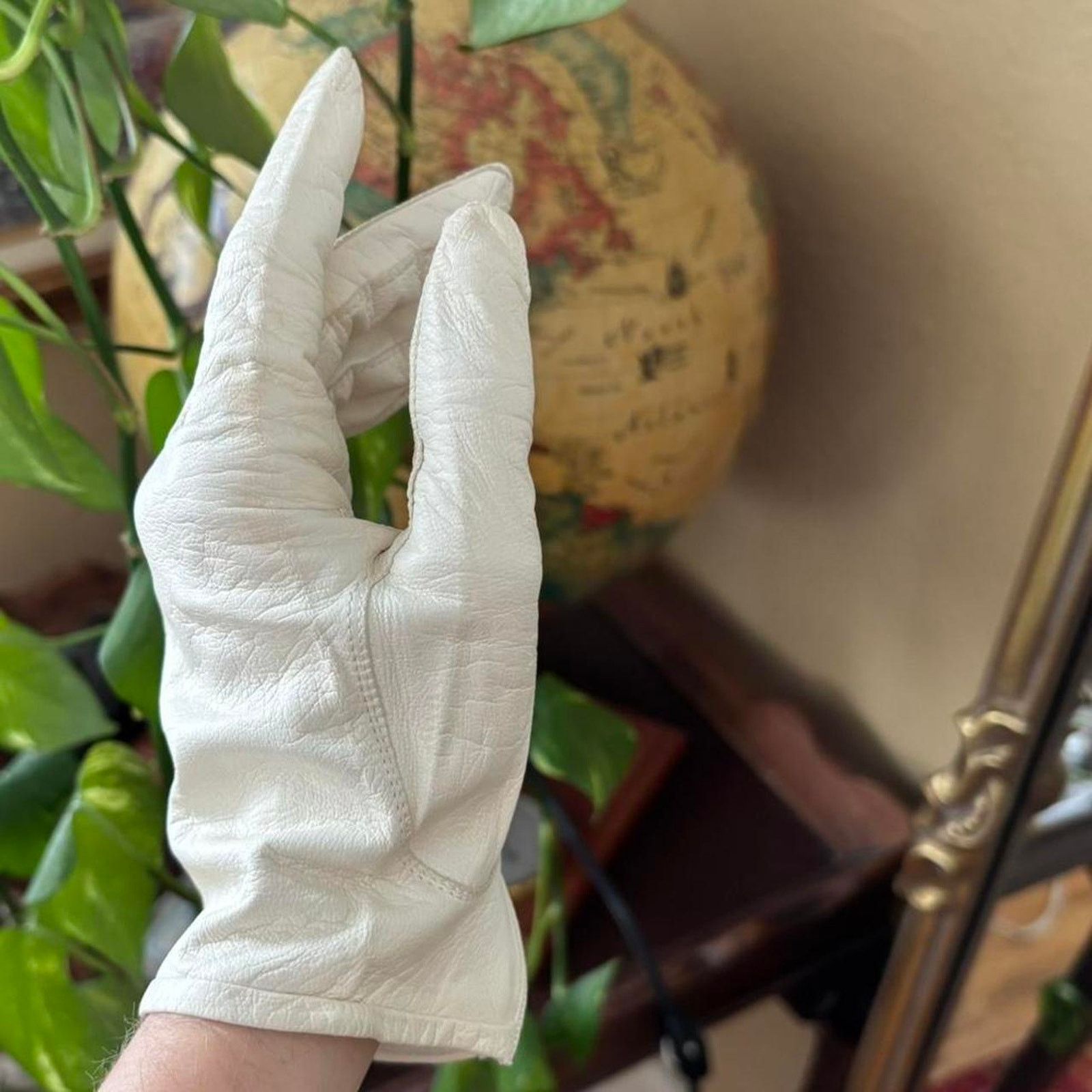 Other Vintage Neustaters Kislav Kid Ivory Leather Driving Gloves 7 Size ONE SIZE - 5 Thumbnail