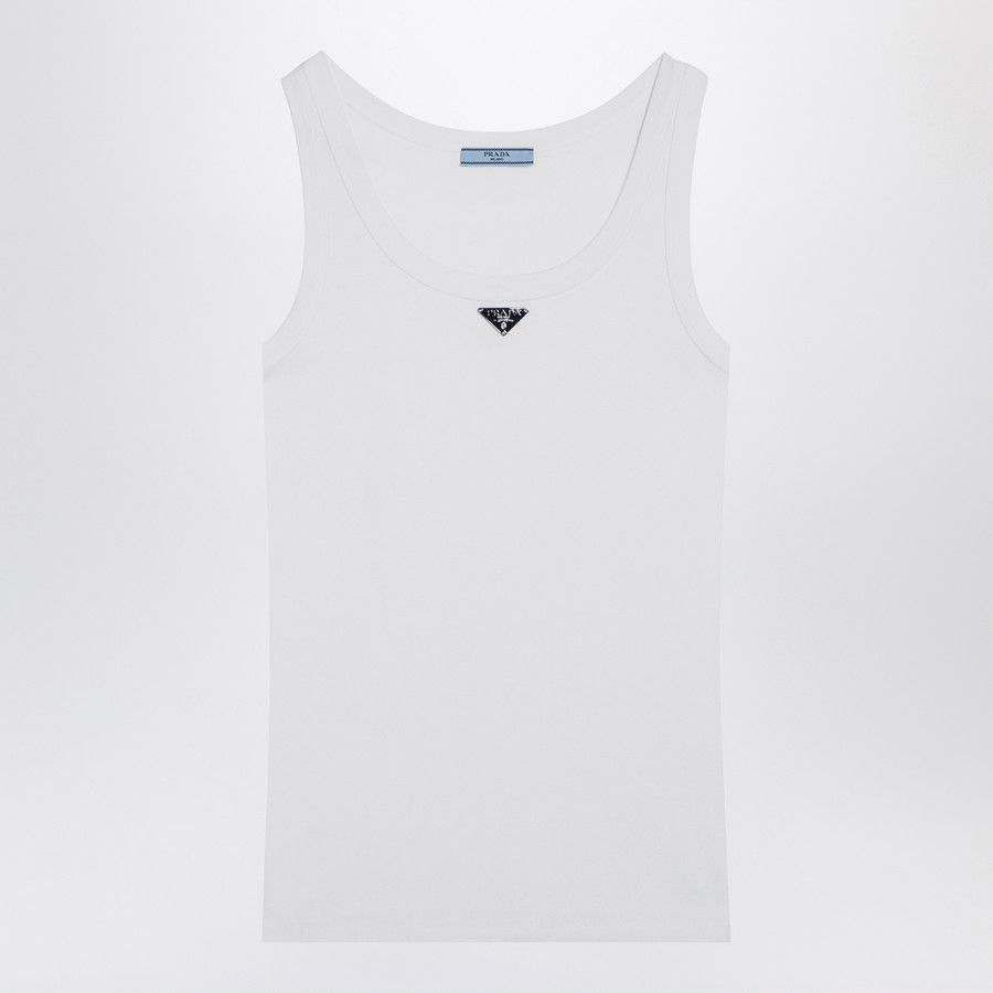 Prada o1d2blof0924 Tank Top in White Size S / US 4 / IT 40 - 1 Thumbnail
