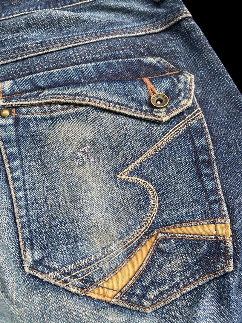 If Six Was Nine 💥FLARE💥SEMANTIC DESIGN DISTRESSED DENIM JEANS Size US 34 / EU 50 - 7 Thumbnail