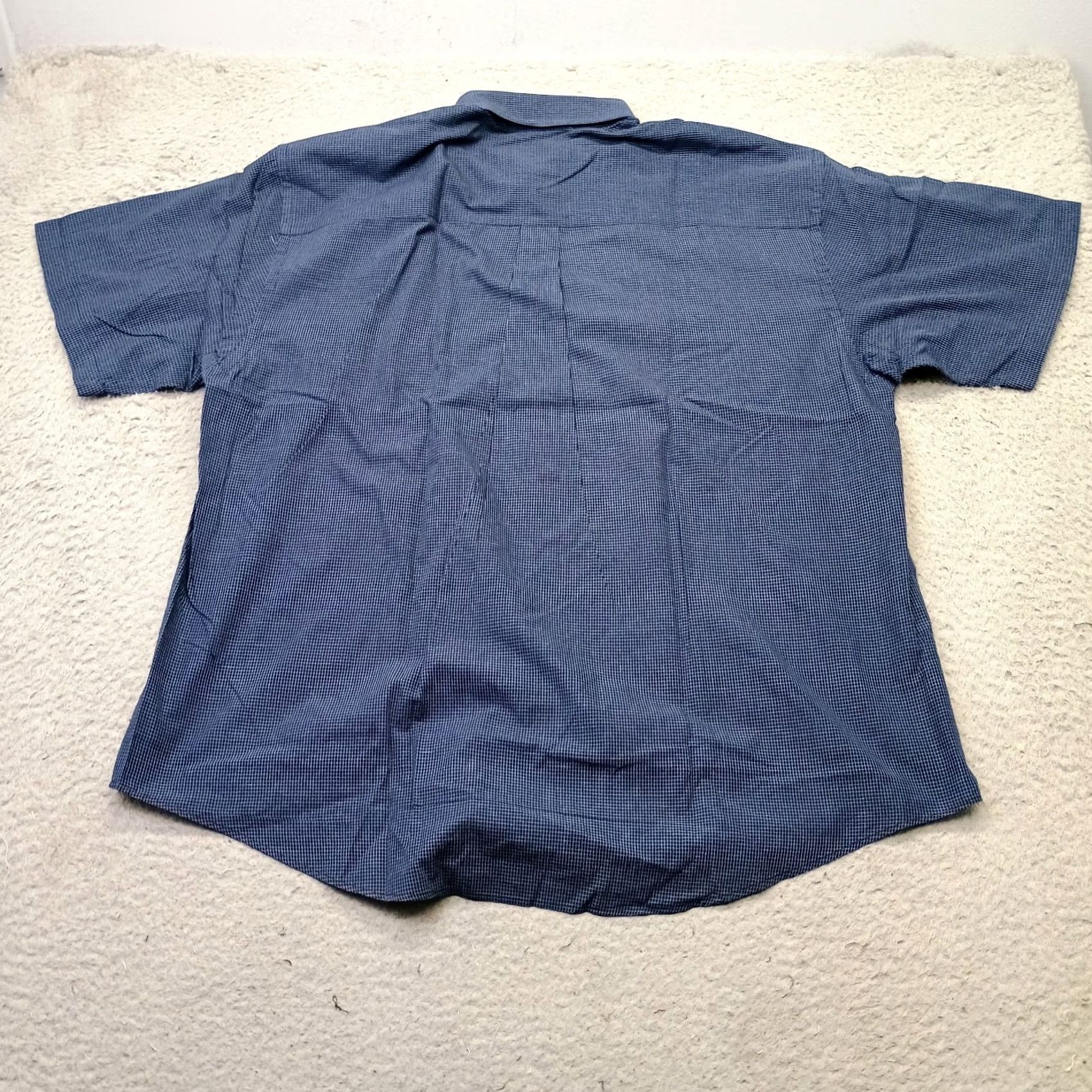 Van Heusen Van Heusen Dress Shirt Mens L Blue Gingham Wrinkle Free Button Up Size 42R - 2 Thumbnail