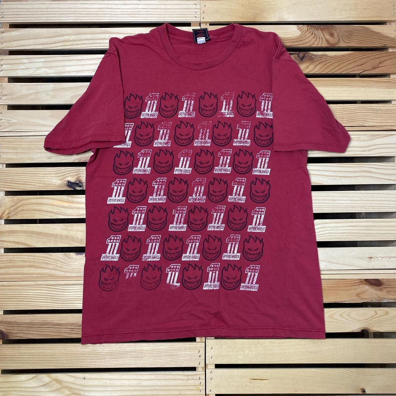 Spitfire Vintage Spitfire Wheels Burgundy Skate Tee Size Large Size US L / EU 52-54 / 3 - 1 Thumbnail