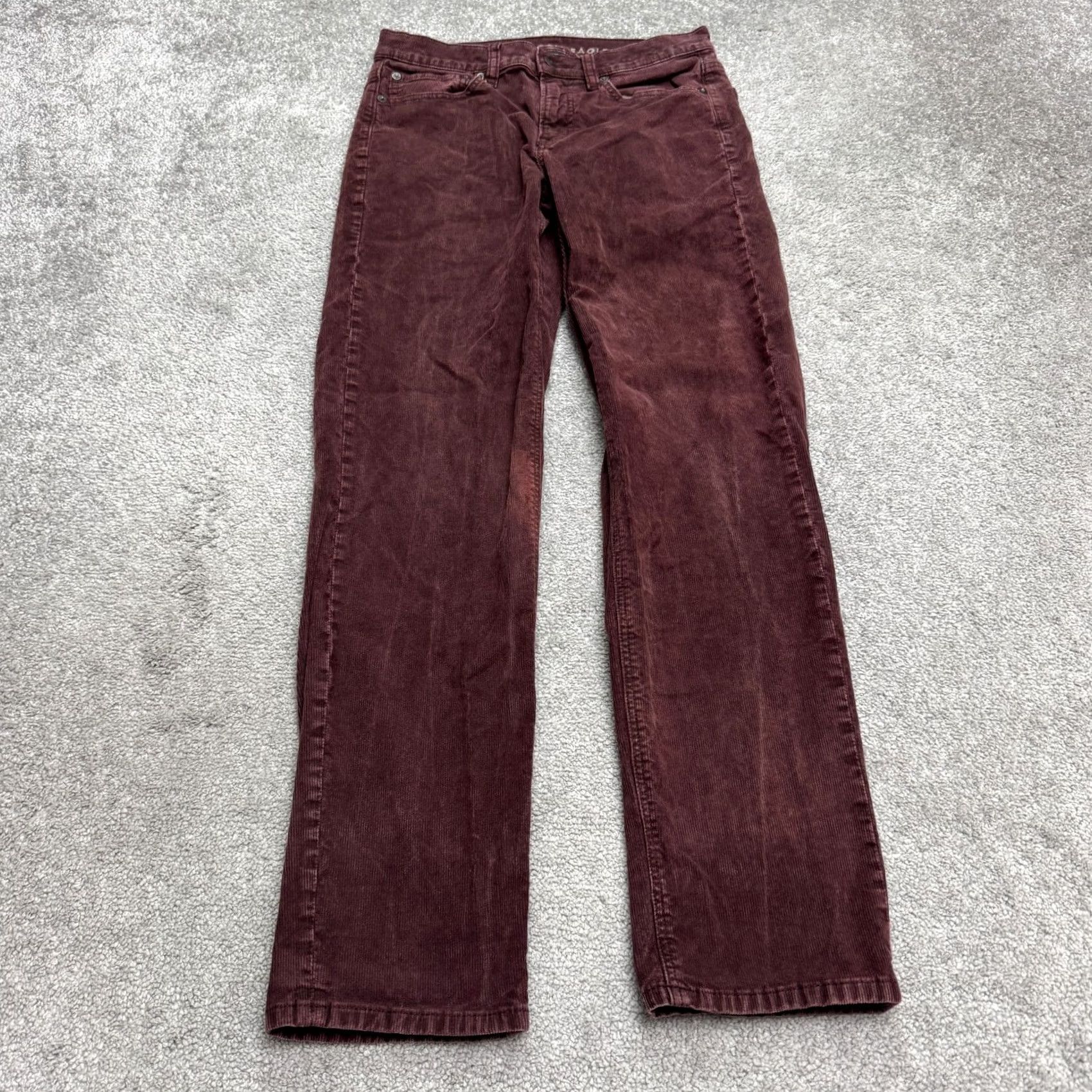 American Eagle Outfitters American Eagle Outfitters 90s Straight Corduroy Pants Womens 4 Plum Red Stretch Size 27" / US 4 / IT 40 - 2 Thumbnail