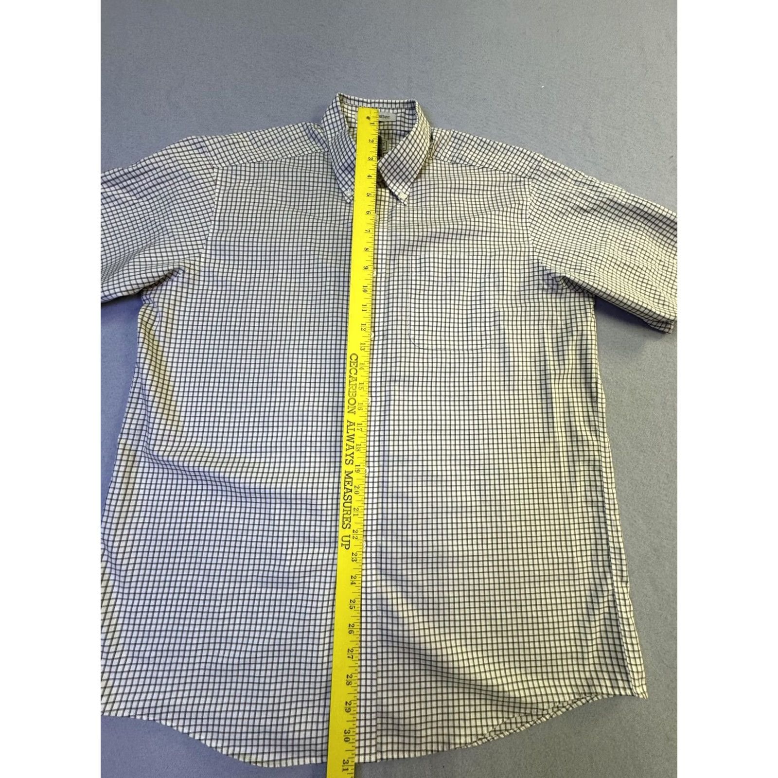 Vintage L.L. Bean Shirt Mens Large Beige Check Short Sleeve Button Wrinkle Resistant Size US L / EU 52-54 / 3 - 5 Thumbnail
