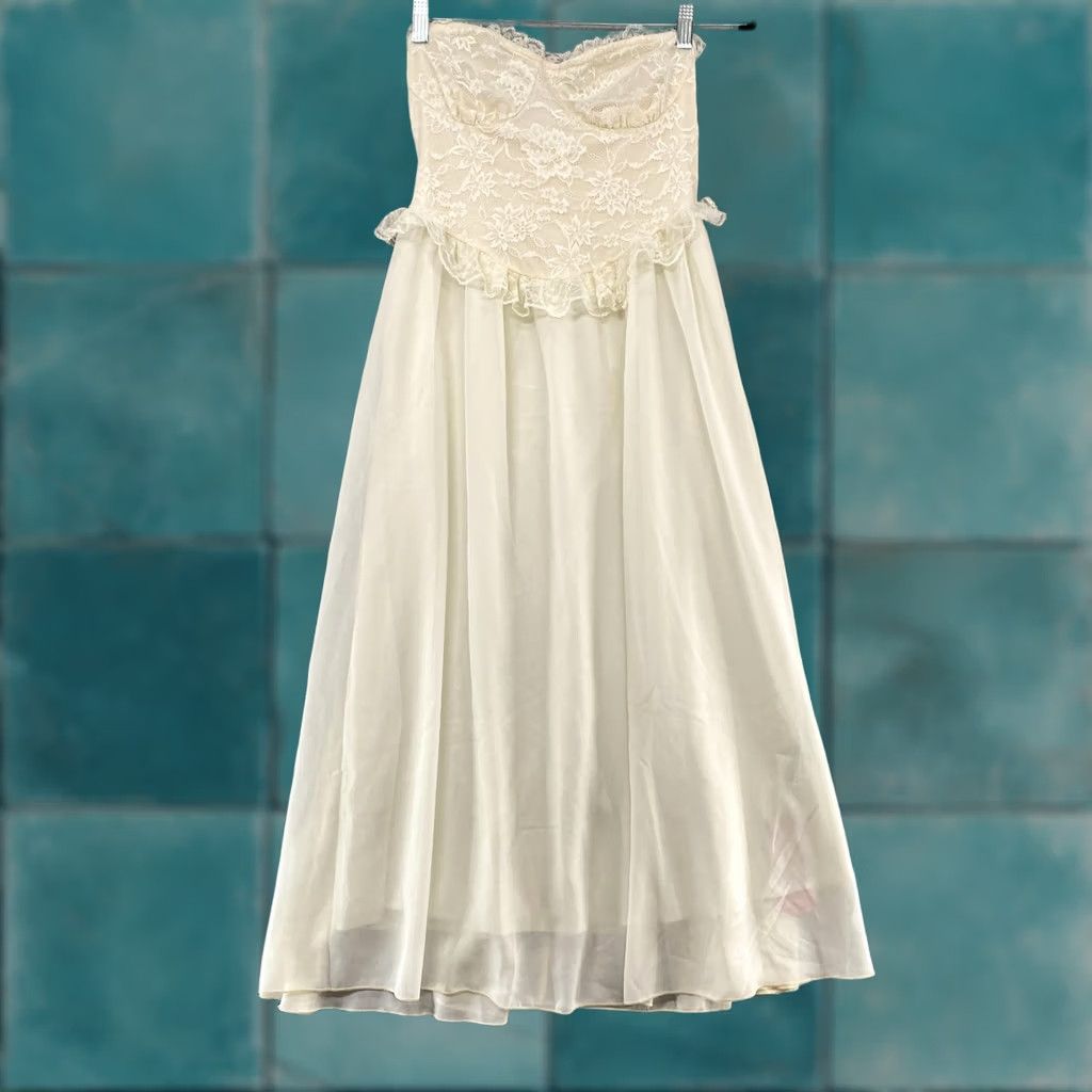 Shein VINTAGE Y2K Lace Sweetheart Dress Womens XS Lace Bustier Chiffon Maxi Bachelorette Size XS / US 0-2 / IT 36-38 - 1 Thumbnail