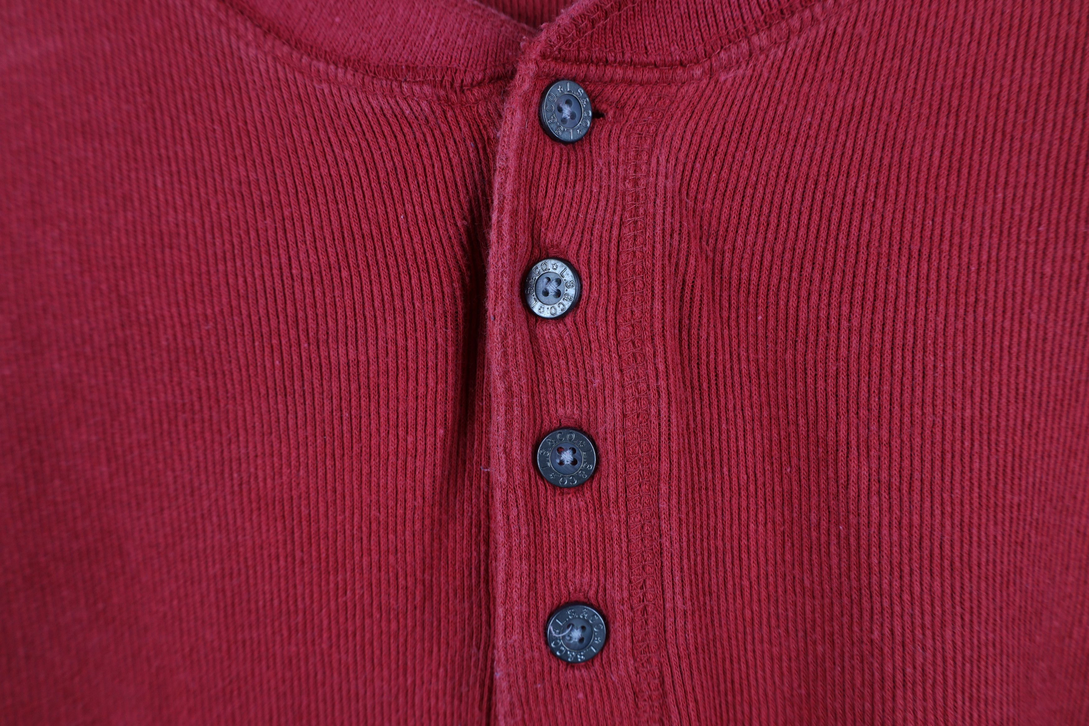 Levi's Vintage 90s Levis Ribbed Knit Long Sleeve Henley T-Shirt Red Size US XL / EU 56 / 4 - 5 Thumbnail
