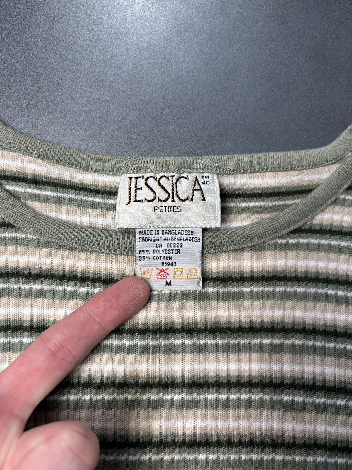 Vintage Y2K 2000s Vintage Striped Tee Stretch Crop Jessica Petites T Size M / US 6-8 / IT 42-44 - 4 Thumbnail