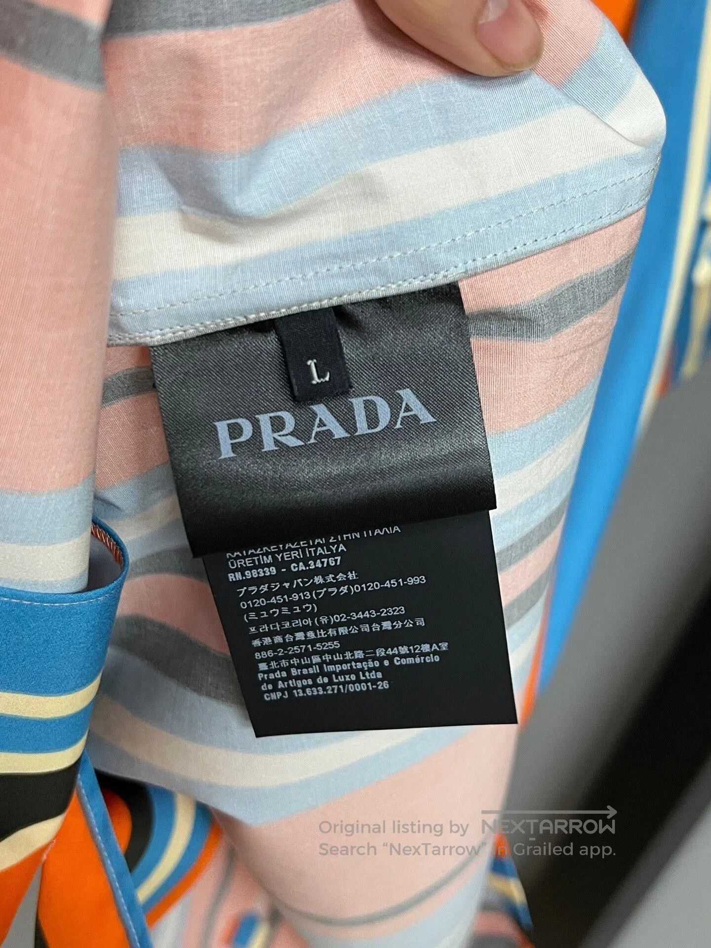 Prada prada striped short sleeve bowling shirt. Size US L / EU 52-54 / 3 - 3 Thumbnail