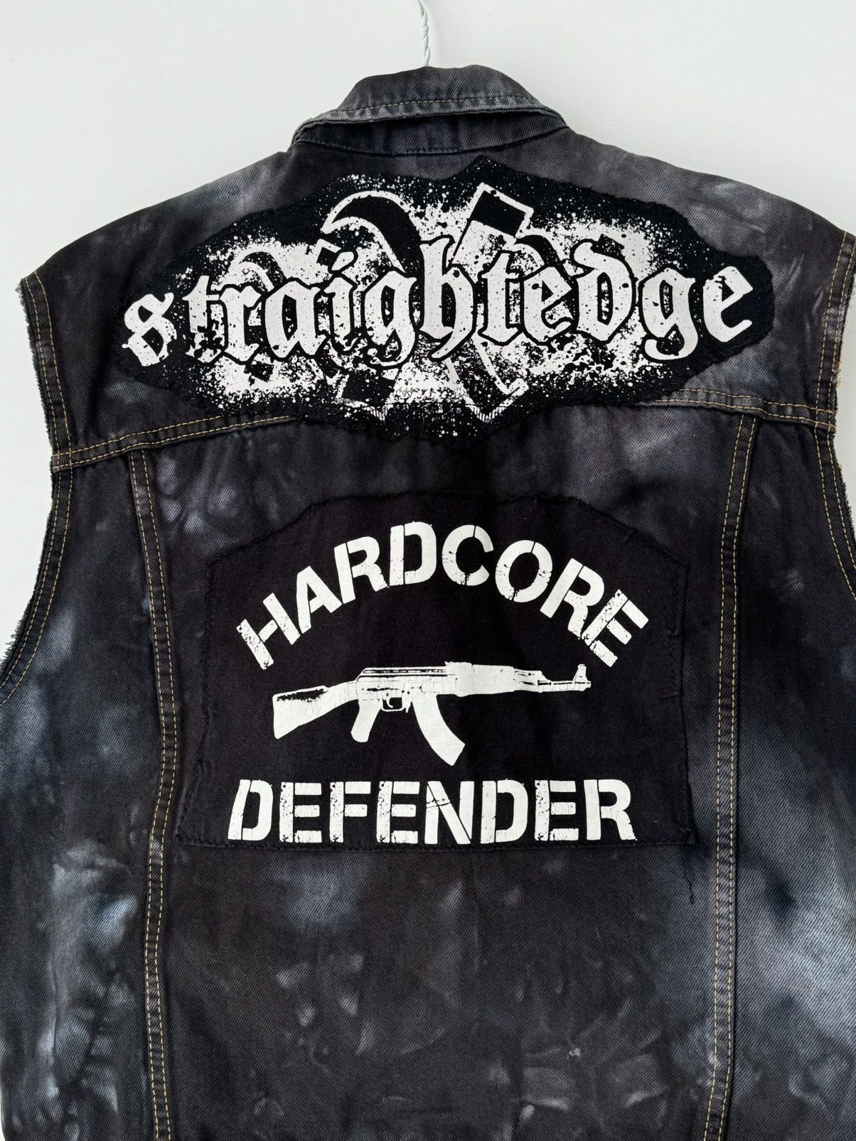 Vintage Vintage 90s Lee Custom Hardcore Biker Denim Vest Size US L / EU 52-54 / 3 - 4 Thumbnail
