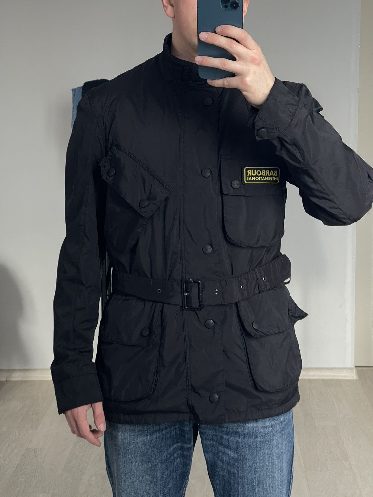 Barbour Barbour International A7 Waterproof Belted Biker Jacket Size US M / EU 48-50 / 2 - 5 Thumbnail